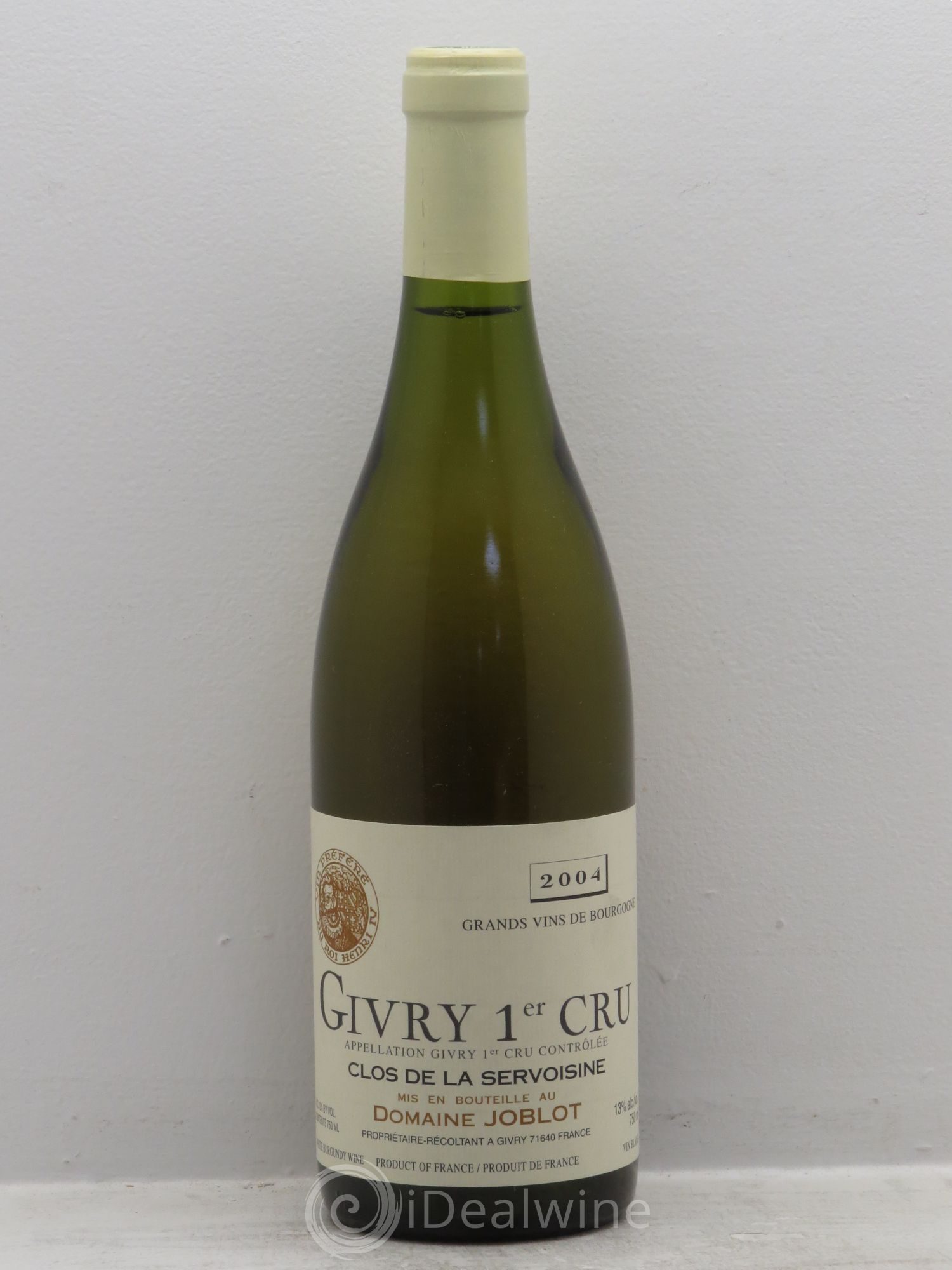 Givry 1er Cru Servoisine Joblot (Domaine) 2004 - Lot de 1 bouteille - 0