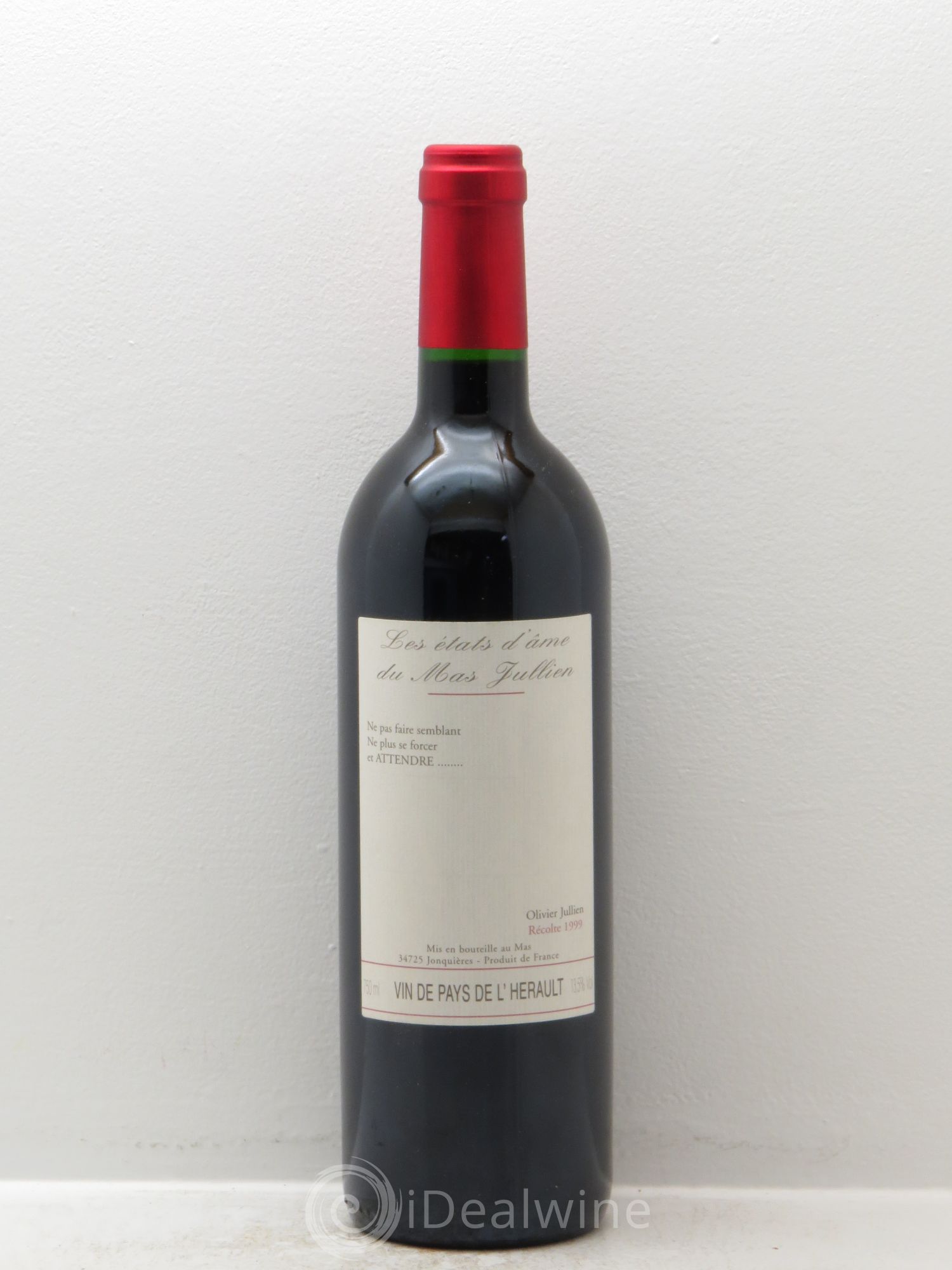 Terrasses du Larzac Mas Jullien Les Etats d'Ame du Mas Jullien Olivier Jullien 1999 - Lot de 1 bouteille - 0
