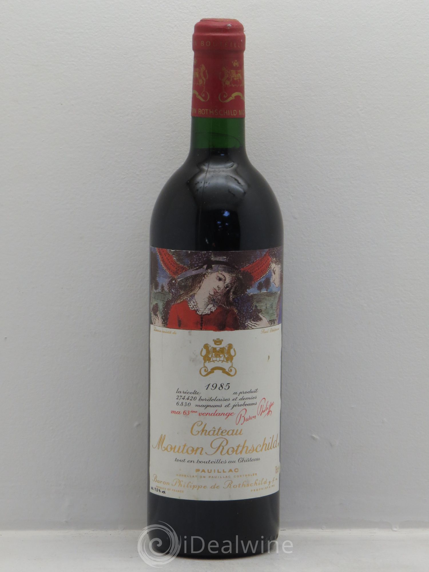 Château Mouton Rothschild 1er Grand Cru Classé 1985 - Lot de 1 bouteille - 0