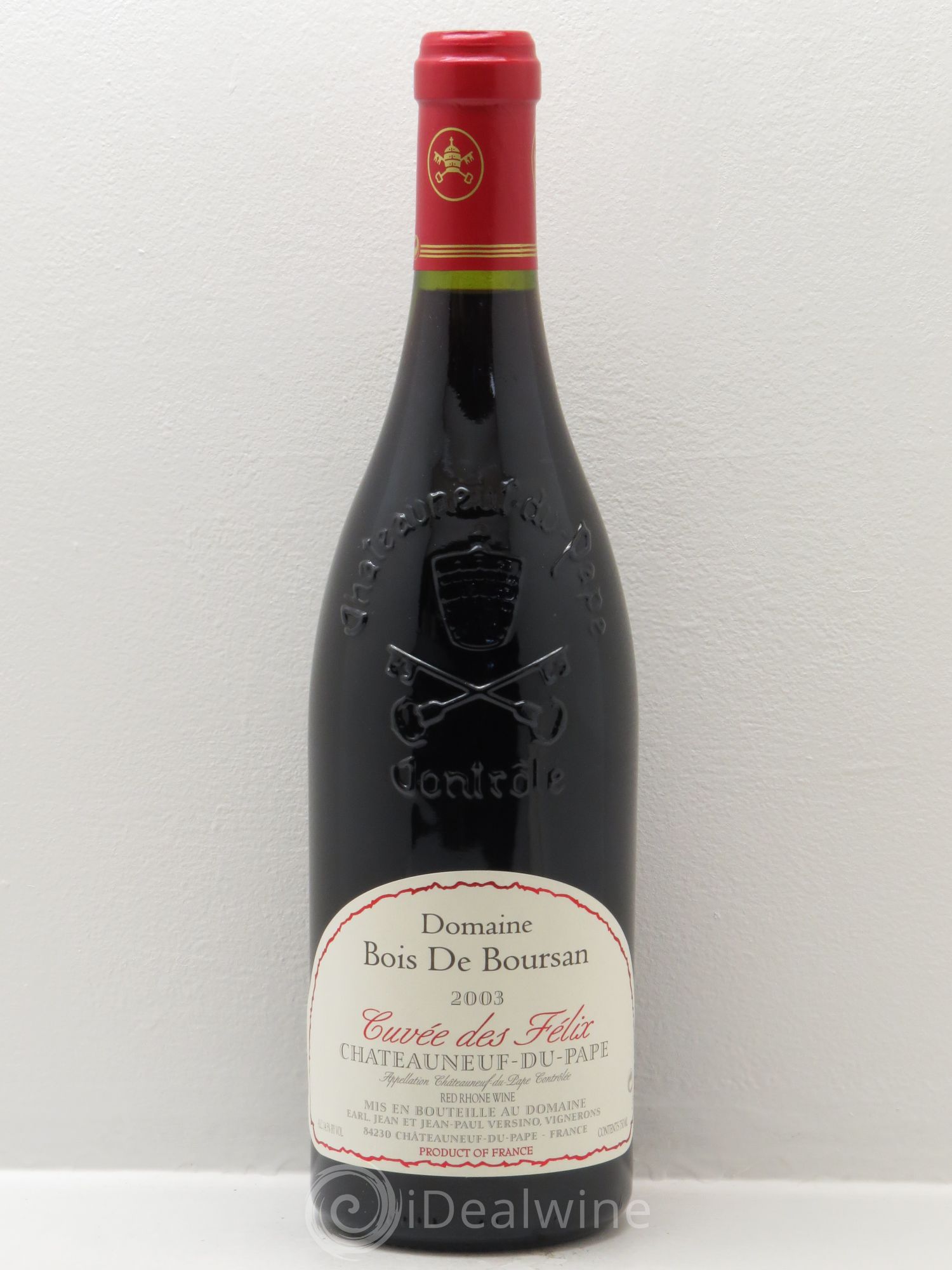 Châteauneuf-du-Pape Bois de Boursan (Domaine) Cuvée des Félix Jean et Jean-Paul Versino (sans prix de réserve) 2003 - Lot de 1 bouteille - 0