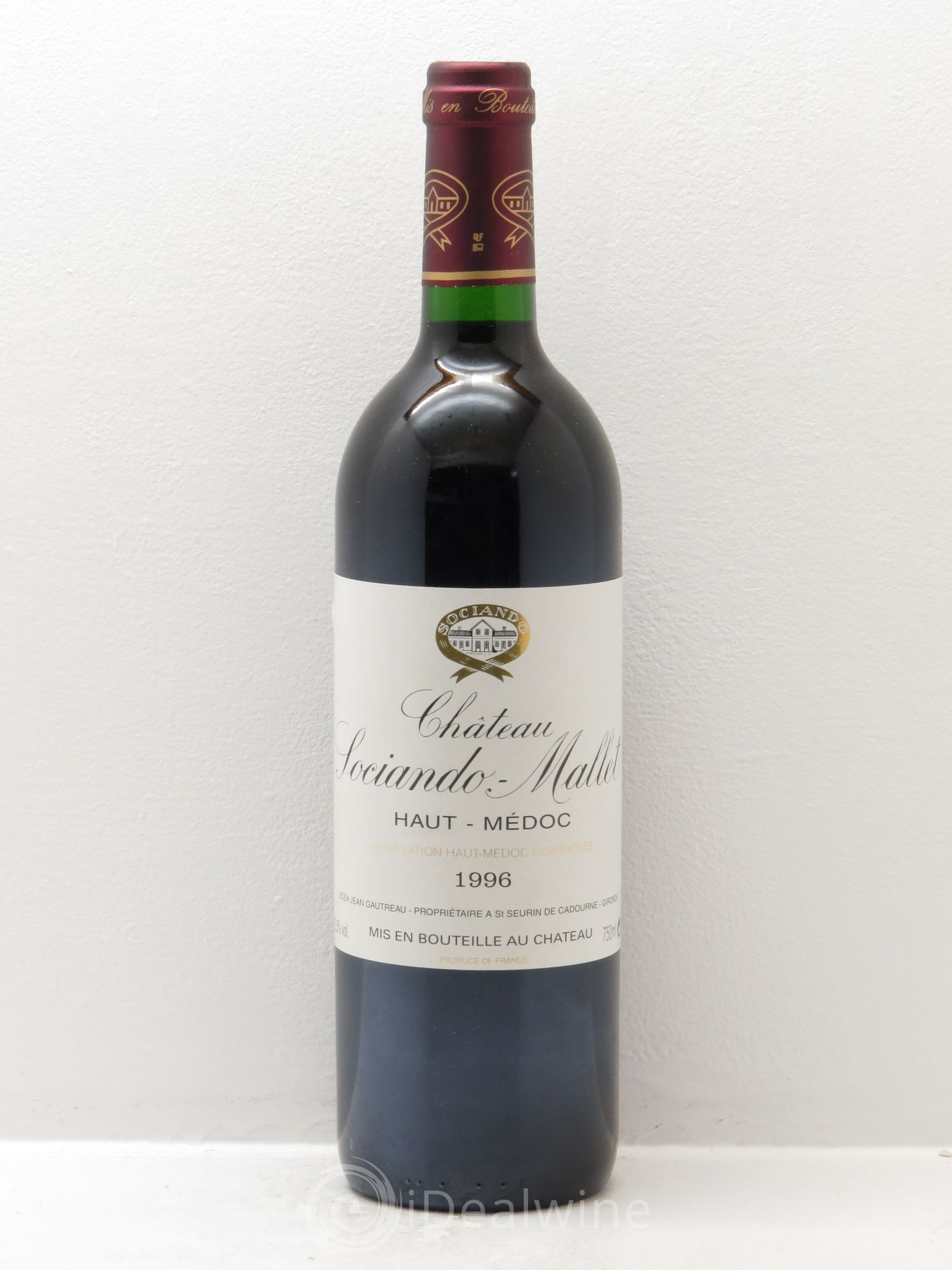 Château Sociando Mallet 1996 - Lot de 1 bouteille - 0