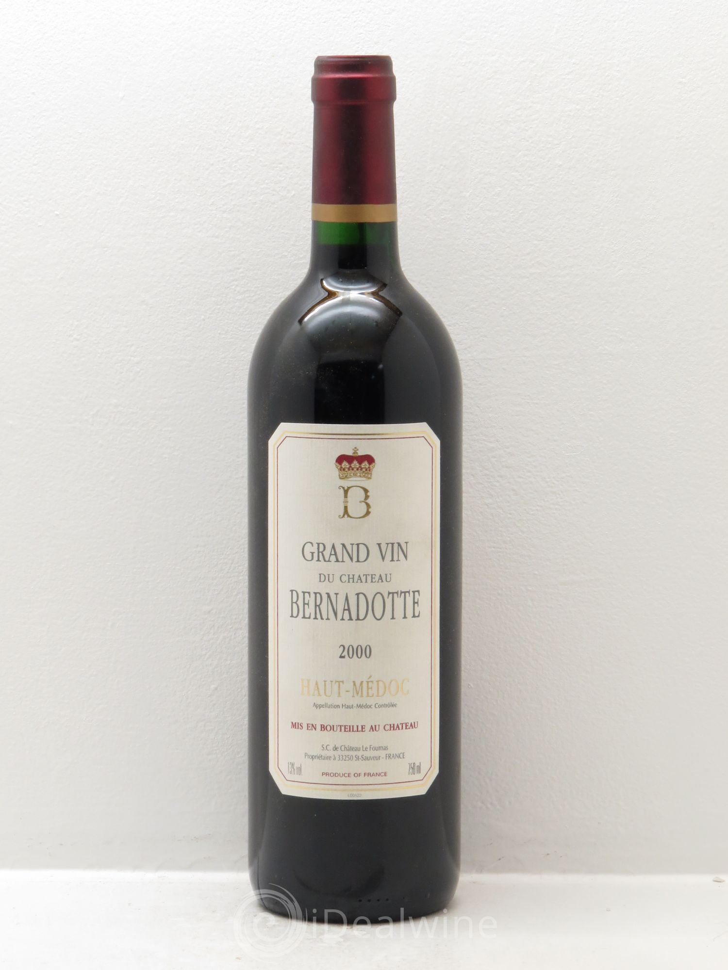 Château Bernadotte 2000 - Lot de 1 bouteille - 0
