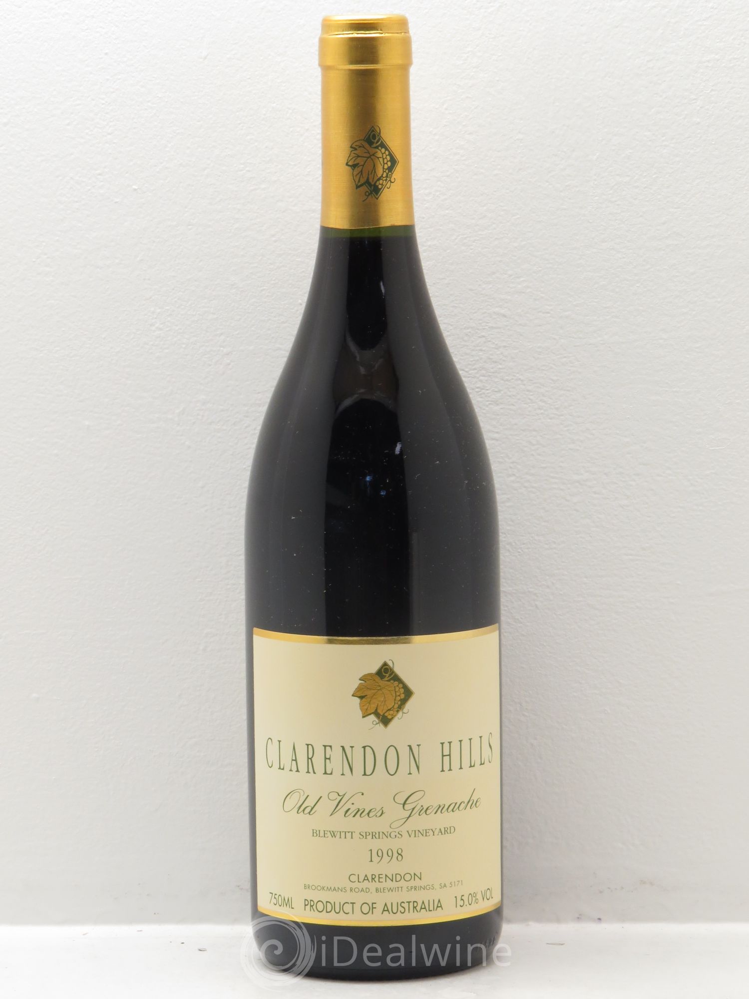 Vins Etrangers Clarendon Hills Old Vines Grenache Blewitt Springs Vineyards 1998 - Lotto di 1 bottiglia - 0