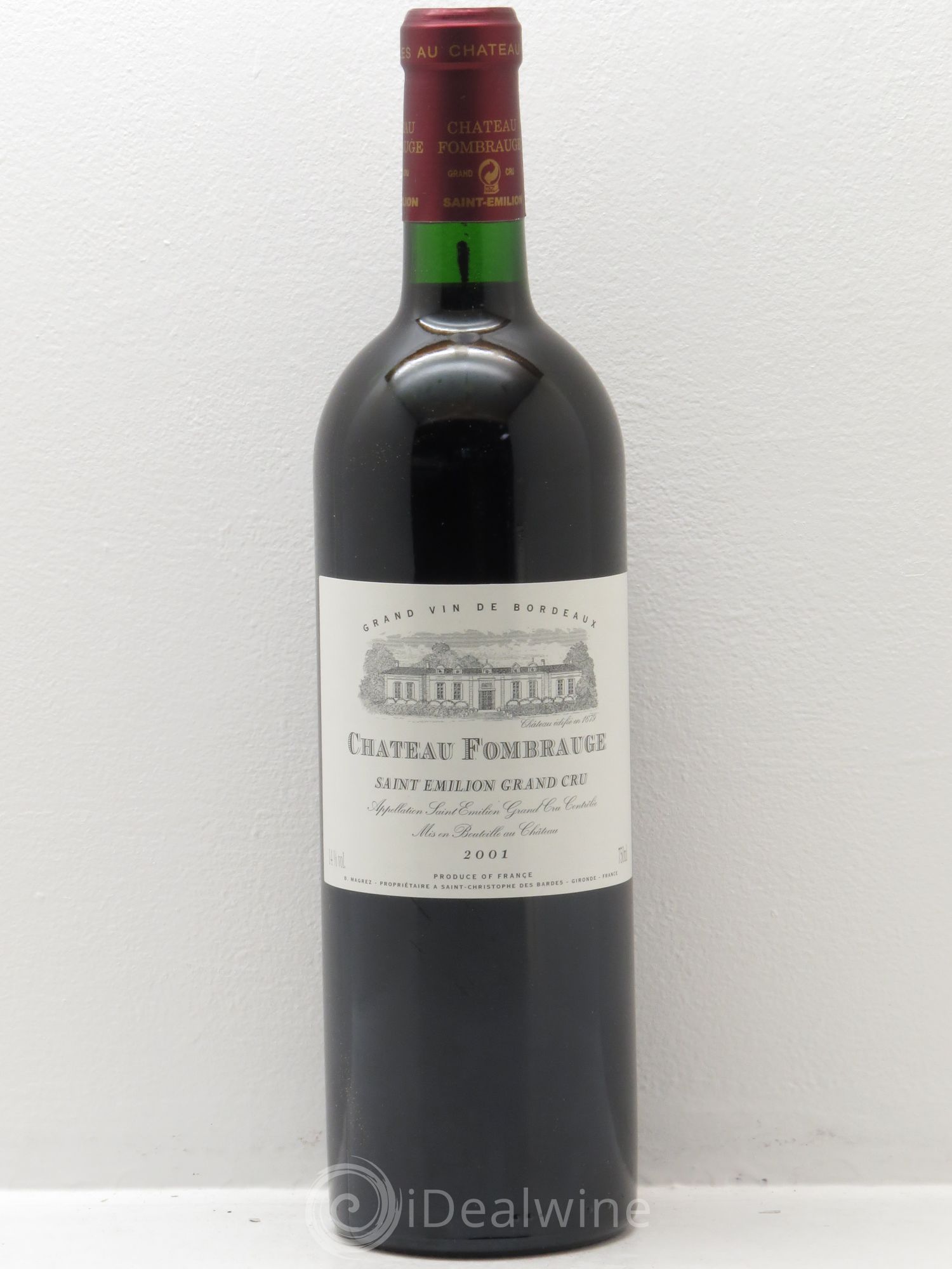 Château Fombrauge Grand Cru Classé 2001 - Lot de 1 bouteille - 0