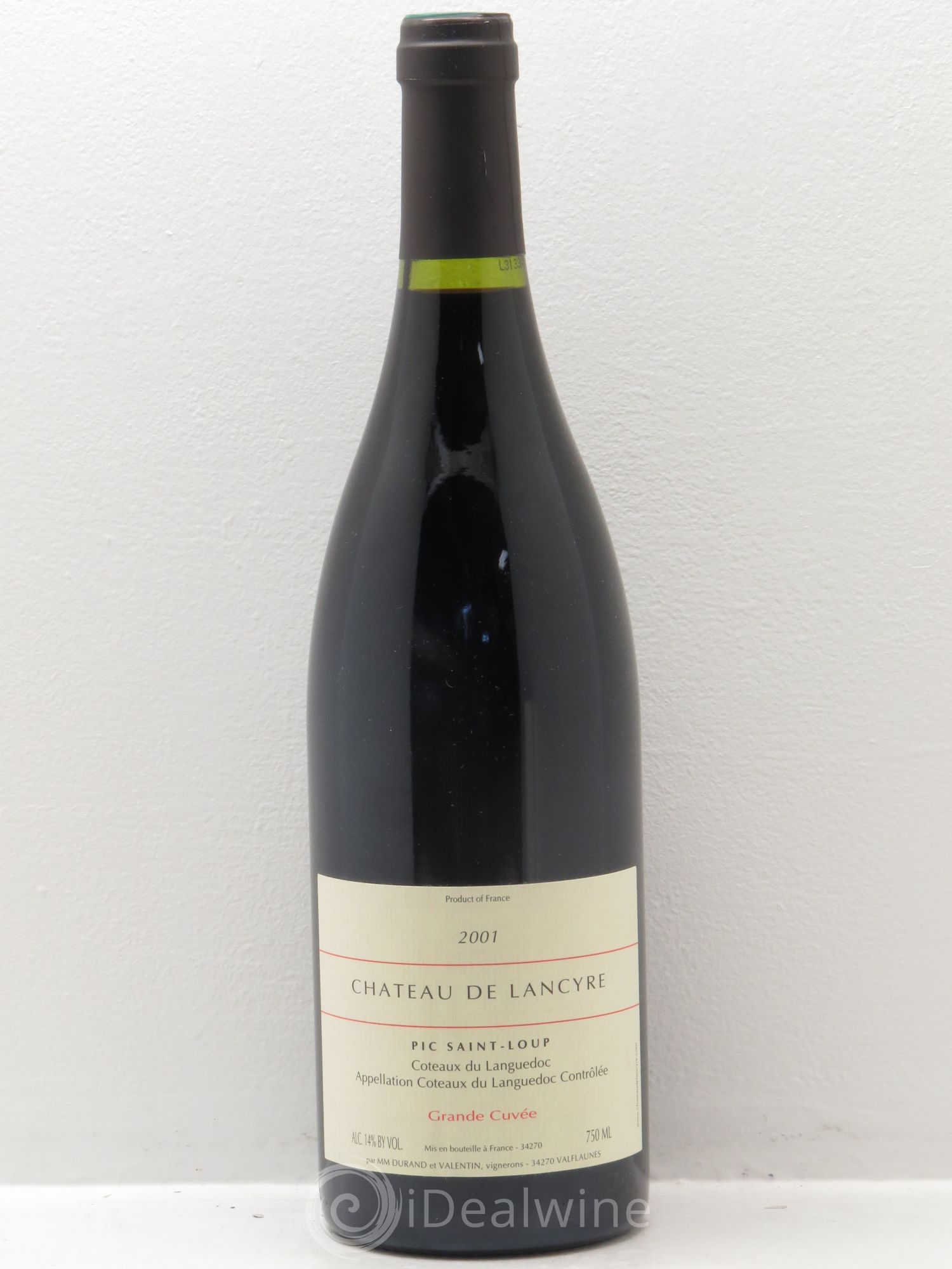 Pic Saint-Loup Château de Lancyre Grande Cuvée Familles Durand et Valentin 2001 - Lot de 1 bouteille - 0
