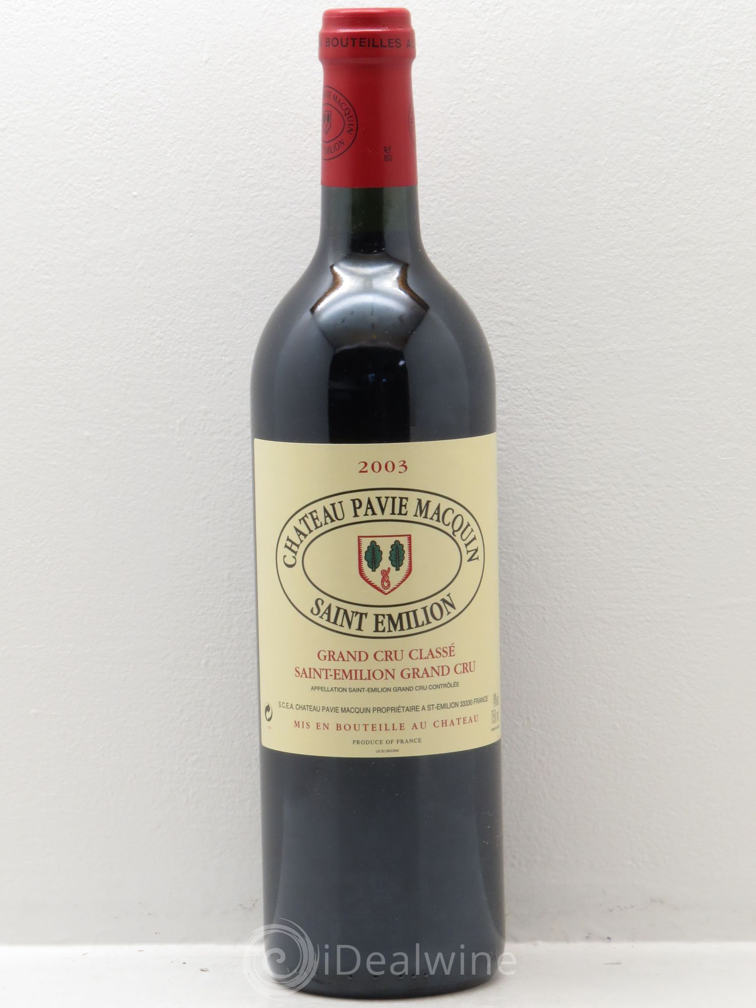 Château Pavie Macquin 1er Grand Cru Classé B 2003 - Lot de 1 bouteille - 0