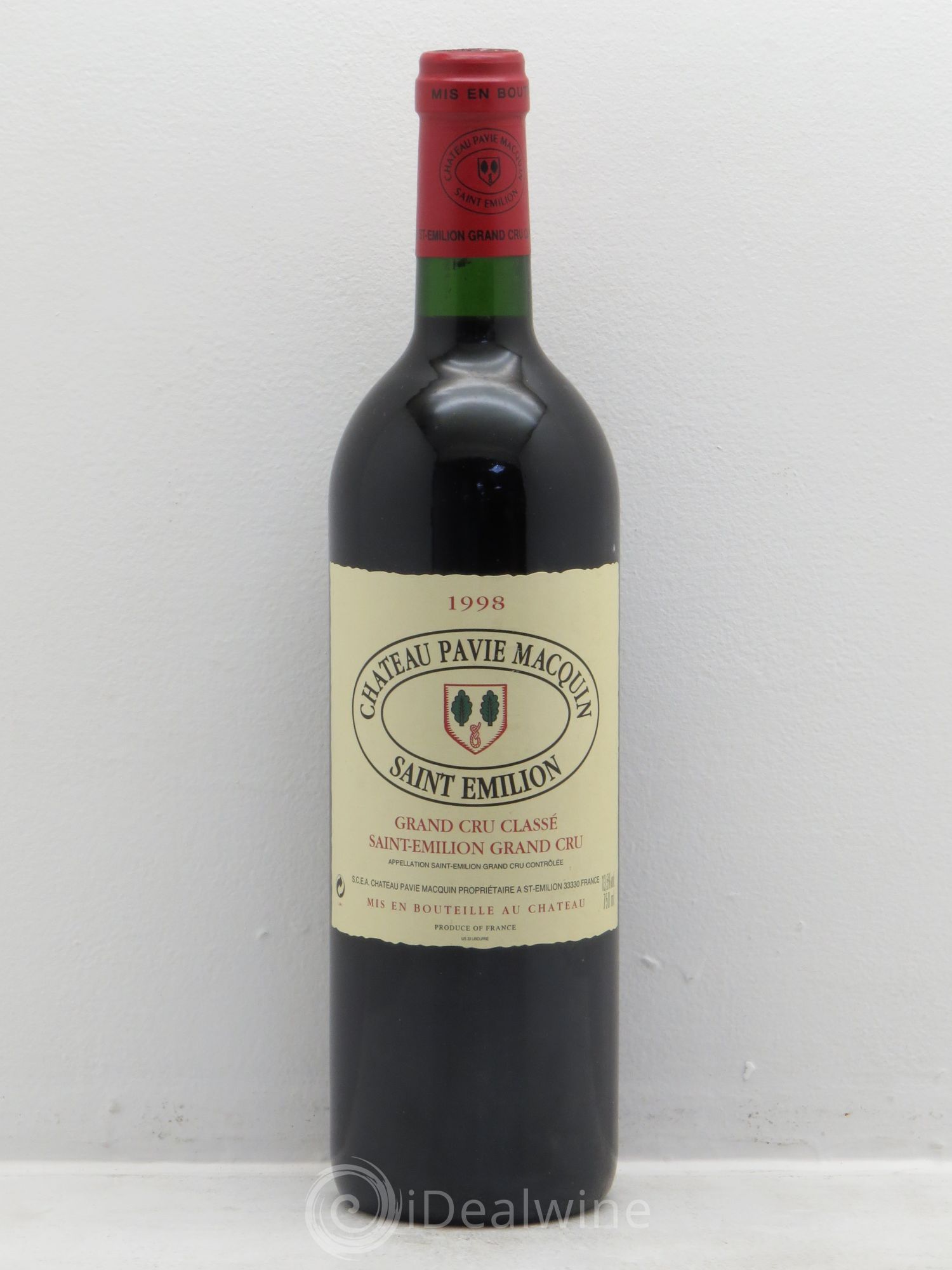 Château Pavie Macquin 1er Grand Cru Classé B 1998 - Lot de 1 bouteille - 0