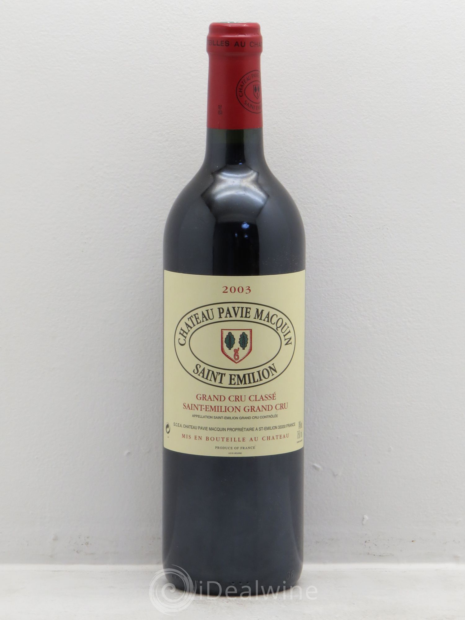 Château Pavie Macquin 1er Grand Cru Classé B 2003 - Lot de 1 bouteille - 0