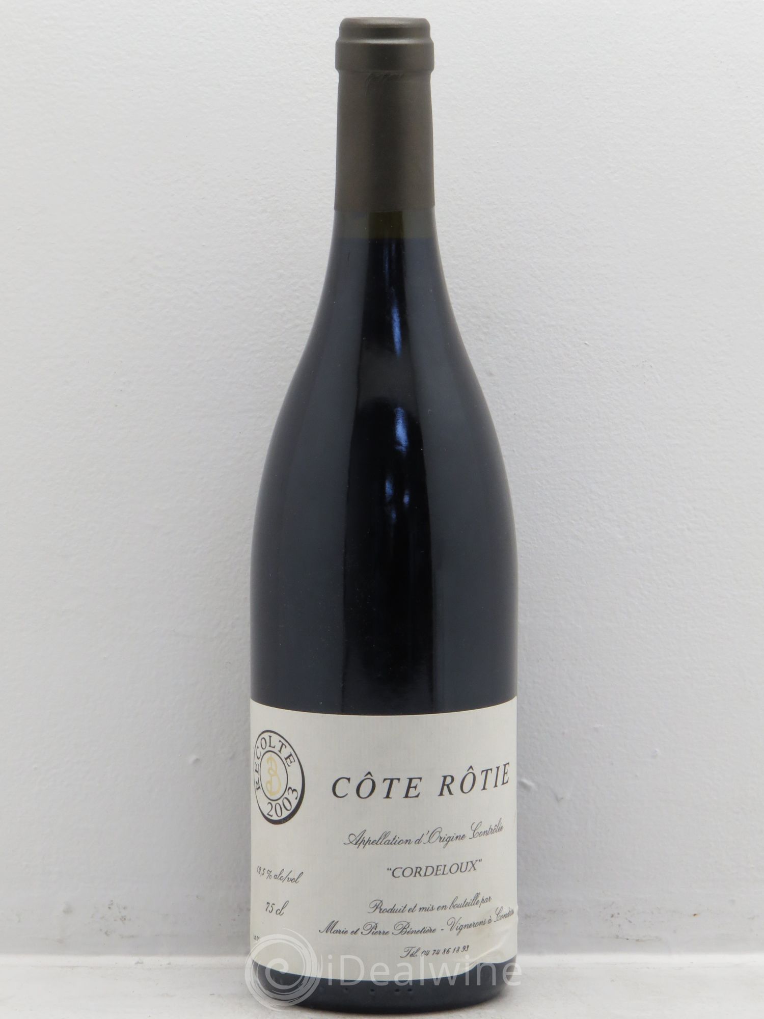 Côte-Rôtie Cordeloux .Marie et Pierre Benetière 2003 - Posten von 1 Flasche - 0