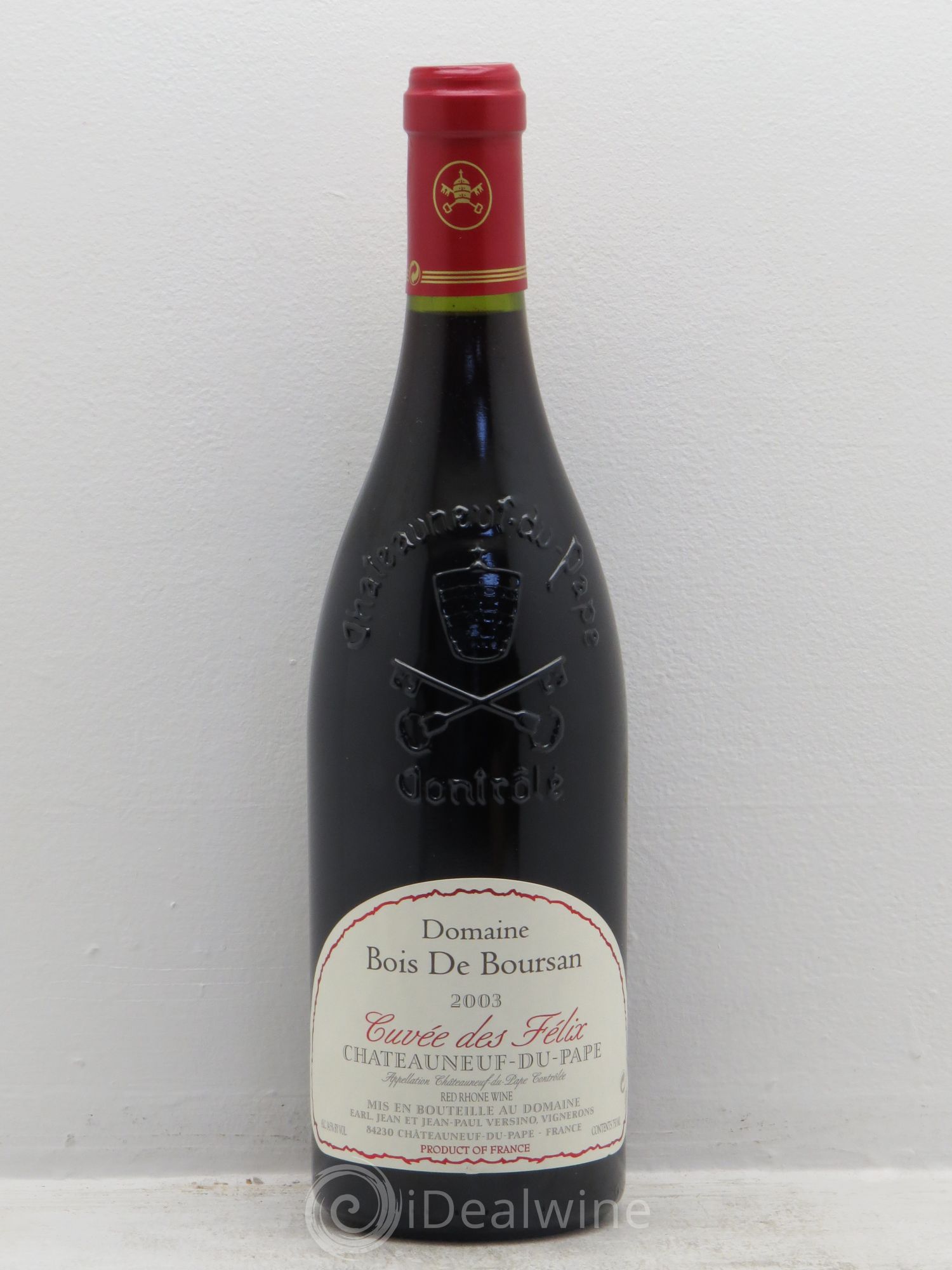 Châteauneuf-du-Pape Bois de Boursan (Domaine) Cuvée des Félix Jean et Jean-Paul Versino 2003 - Lot de 1 bouteille - 0