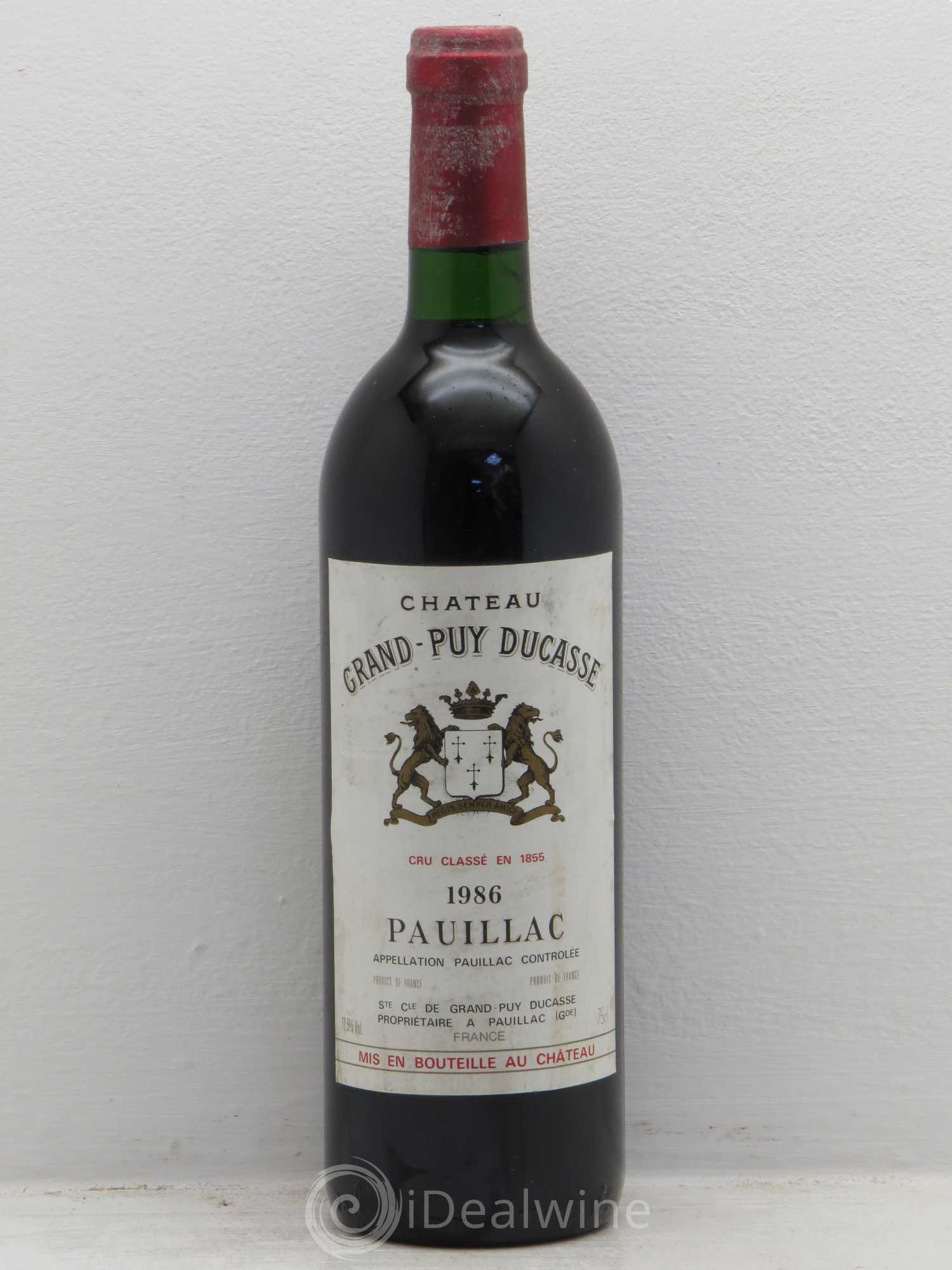 Château Grand Puy Ducasse 5ème Grand Cru Classé 1986 - Lot de 1 bouteille - 0