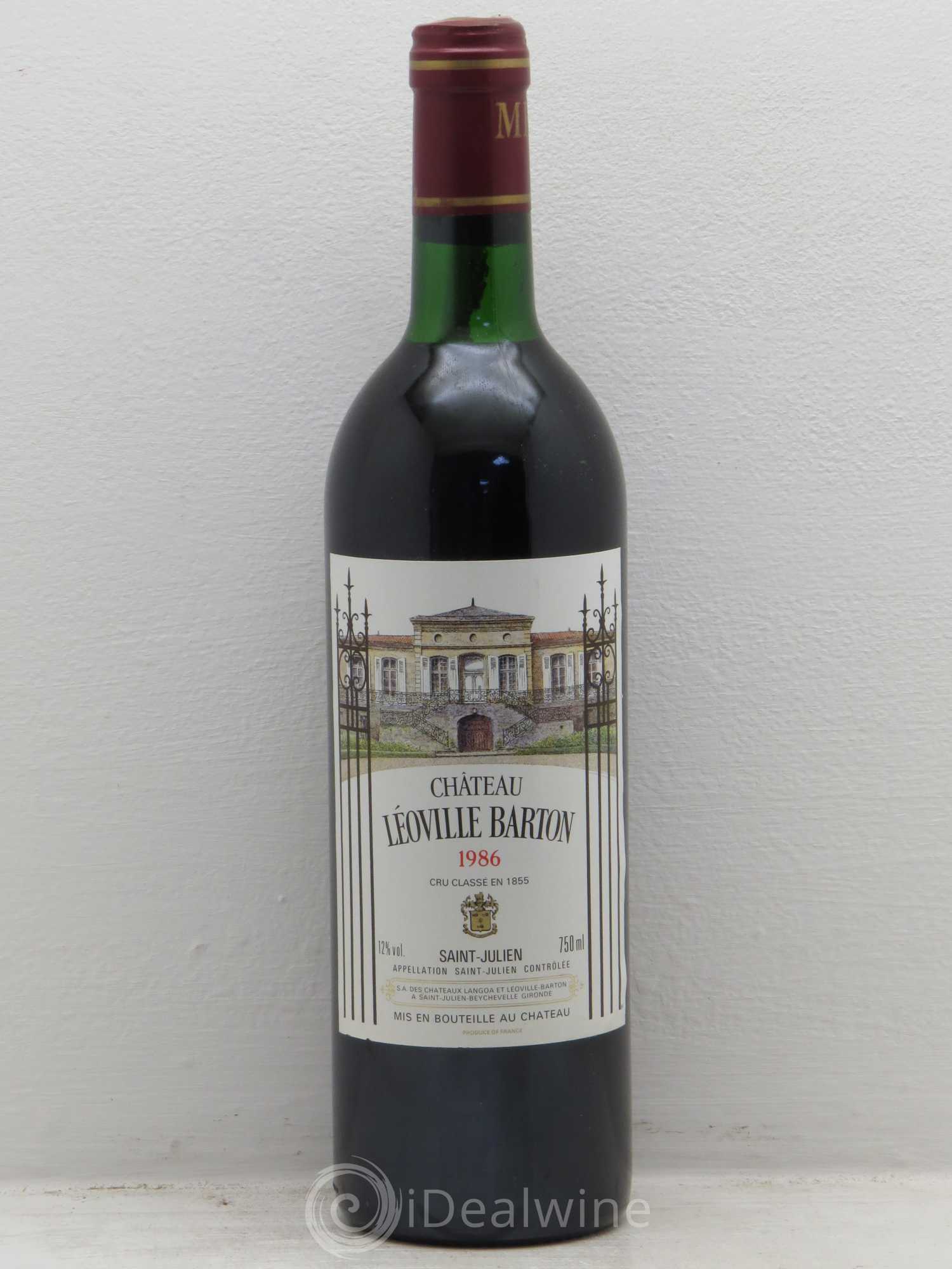 Château Léoville Barton 2ème Grand Cru Classé 1986 - Lot de 1 bouteille - 0