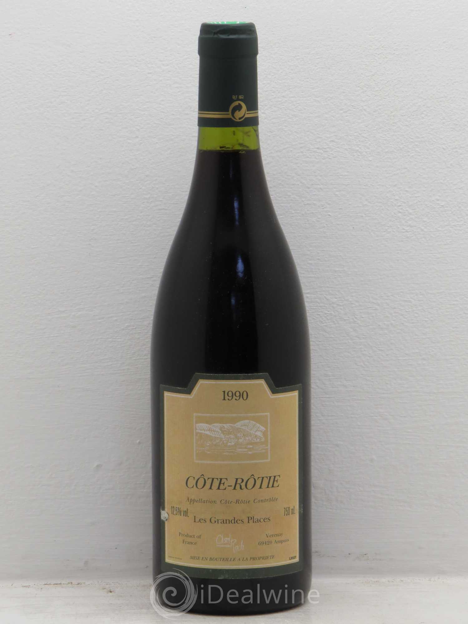 Côte-Rôtie Les Grandes Places Clusel-Roch 1990 - Lot de 1 bouteille - 0