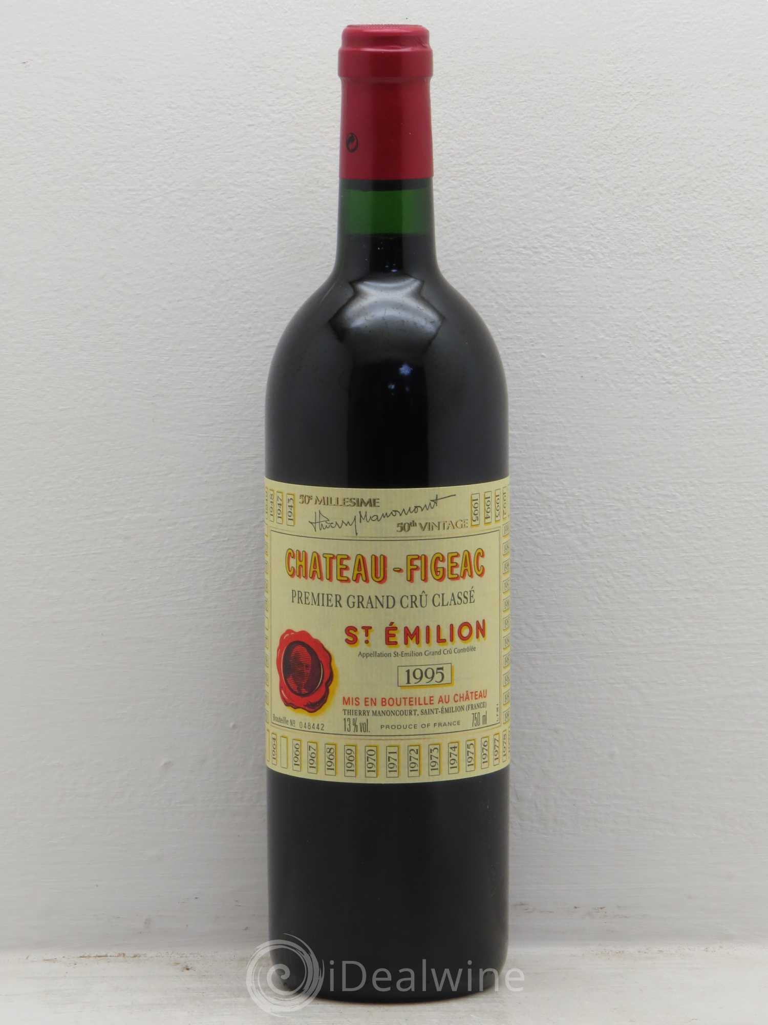 Château Figeac 1er Grand Cru Classé A 1995 - Lot de 1 bouteille - 0