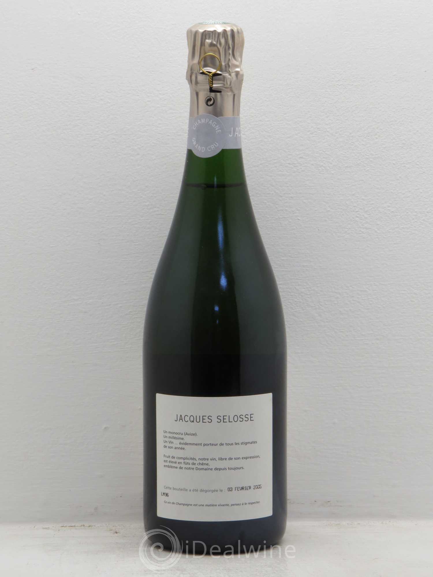 Blanc de Blancs Grand Cru Extra-Brut Jacques Selosse 1996 - Lot de 1 bouteille - 1
