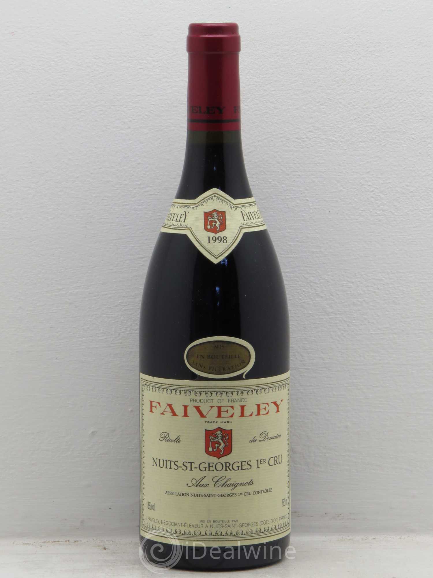 Nuits-Saint-Georges 1er Cru Aux Chaignots Faiveley 1998 - Lot de 1 bouteille - 0