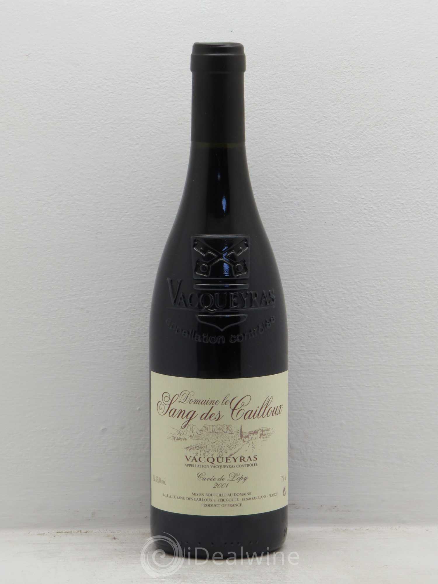 Vacqueyras Cuvée de Lopy Le Sang des Cailloux 2001 - Lot de 1 bouteille - 0