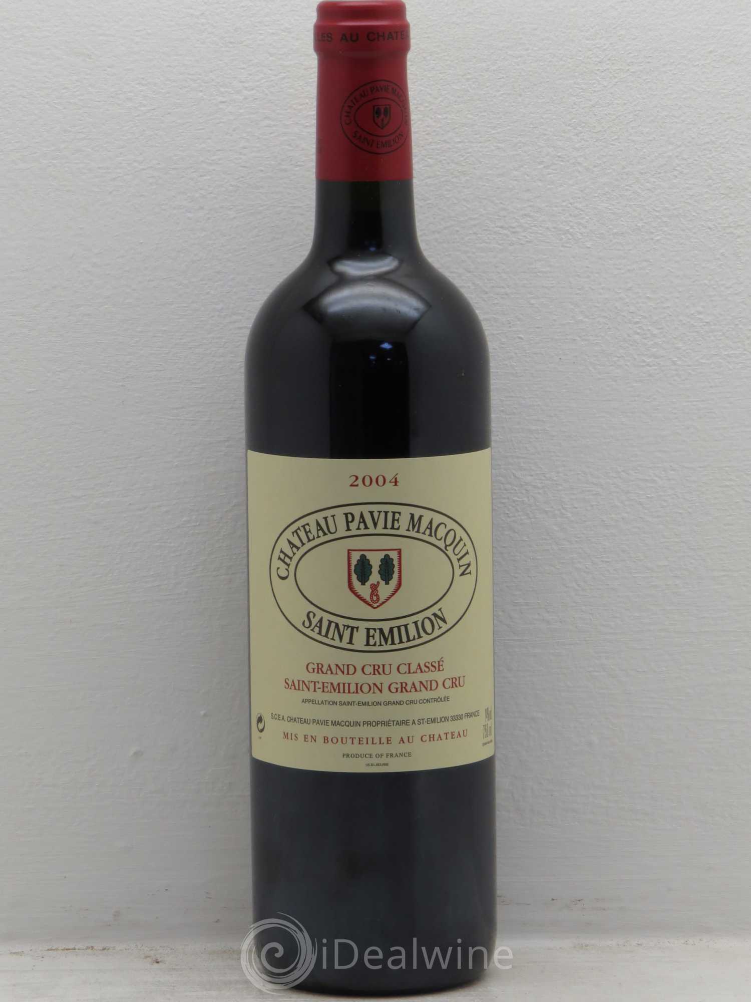 Château Pavie Macquin 1er Grand Cru Classé B 2004 - Lot de 1 bouteille - 0