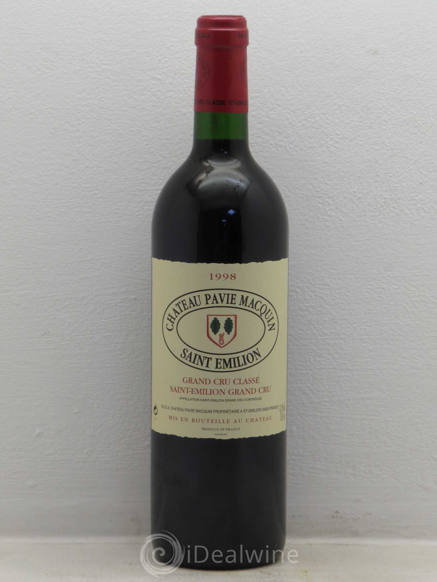 Château Pavie Macquin 1er Grand Cru Classé B 1998 - Lot de 1 bouteille - 0