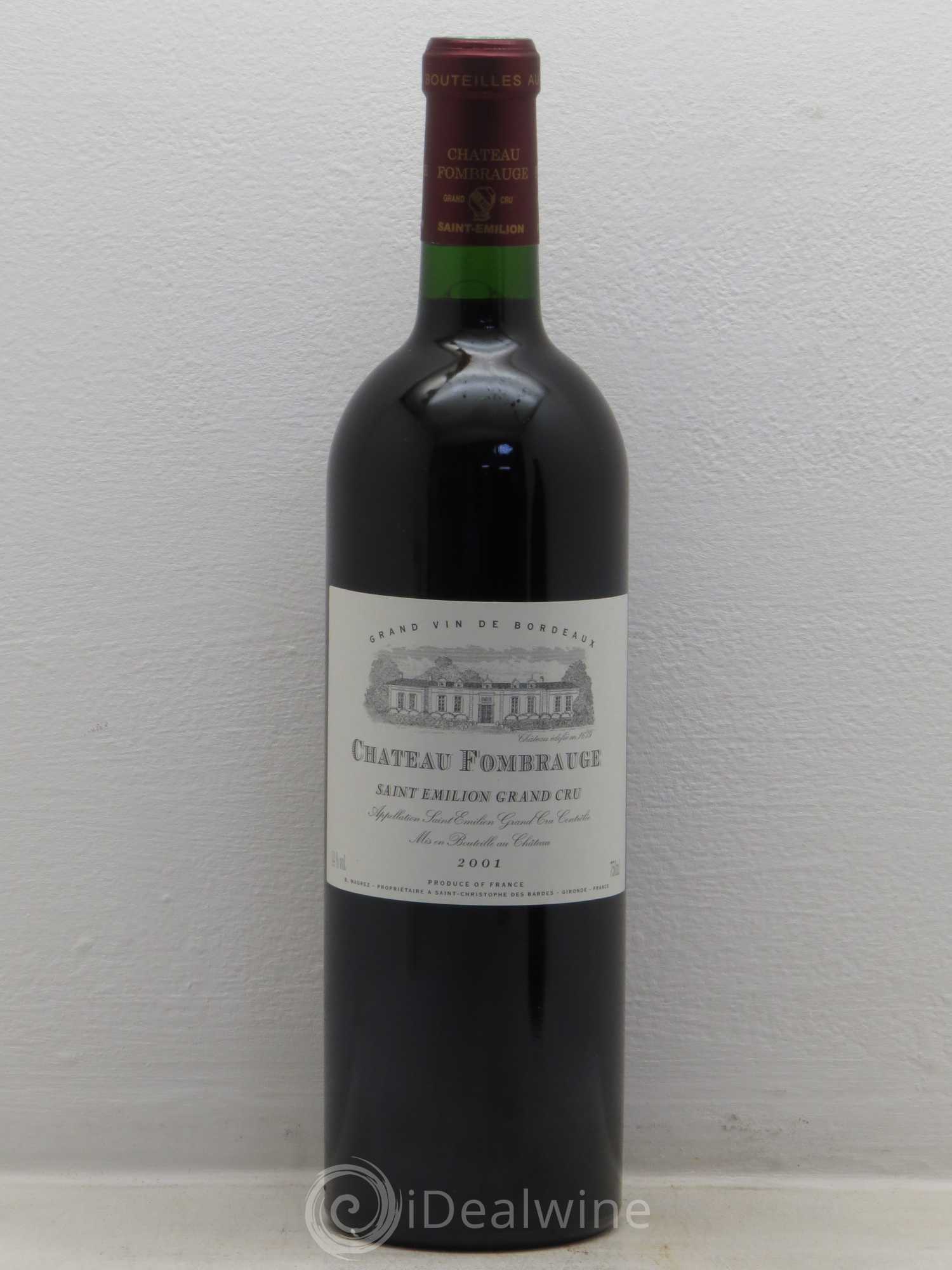 Château Fombrauge Grand Cru Classé 2001 - Lot de 1 bouteille - 0