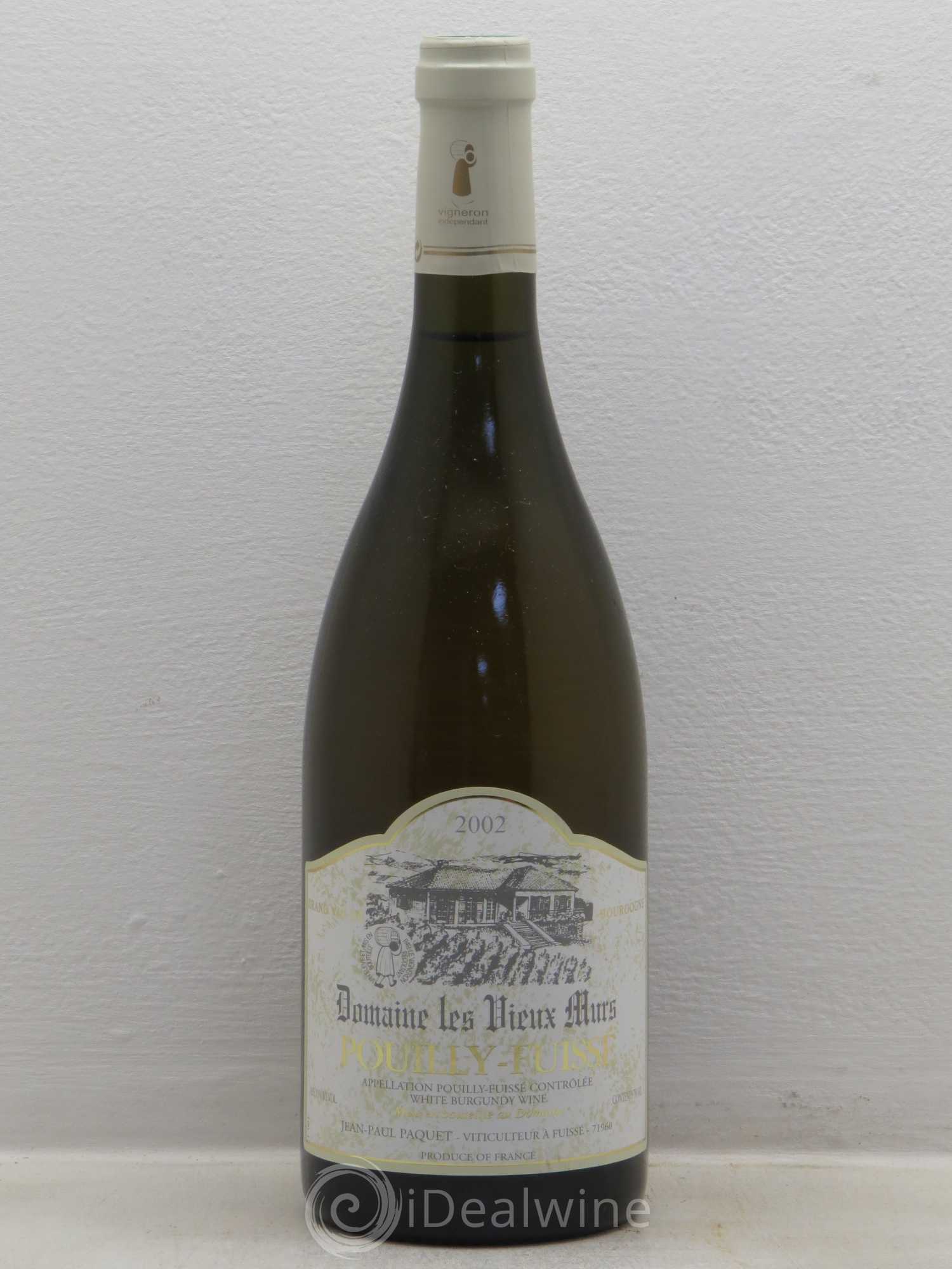 Pouilly-Fuissé Dom. Paquet - Les Vieux Murs 2002 - Posten von 1 Flasche - 0