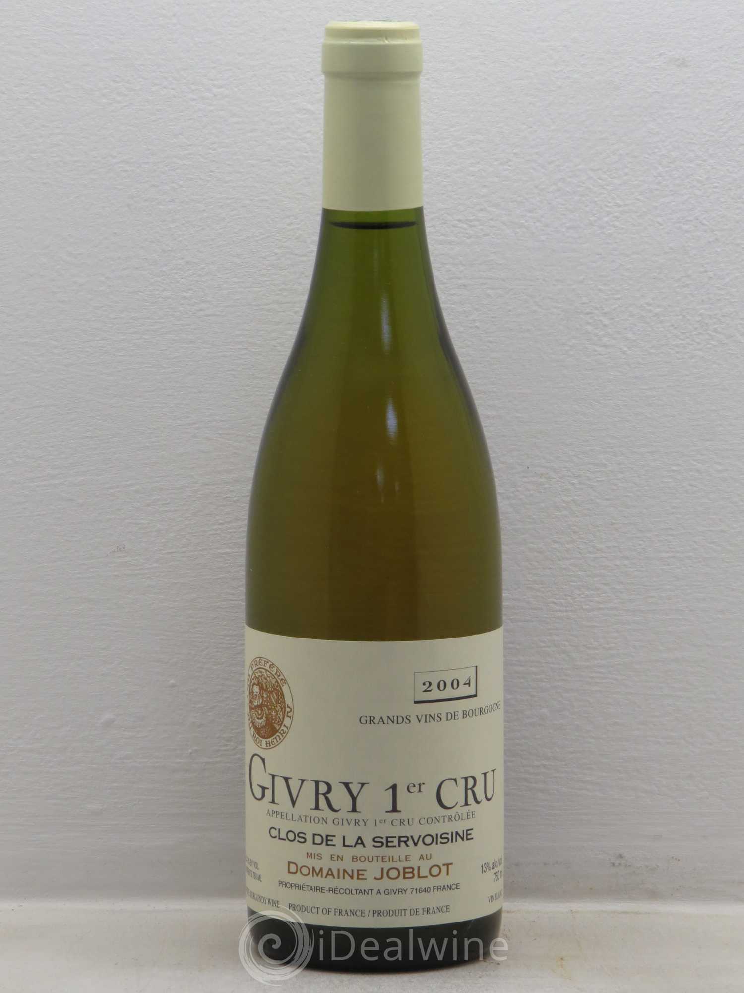 Givry 1er Cru Servoisine Joblot (Domaine) 2004 - Lot de 1 bouteille - 0
