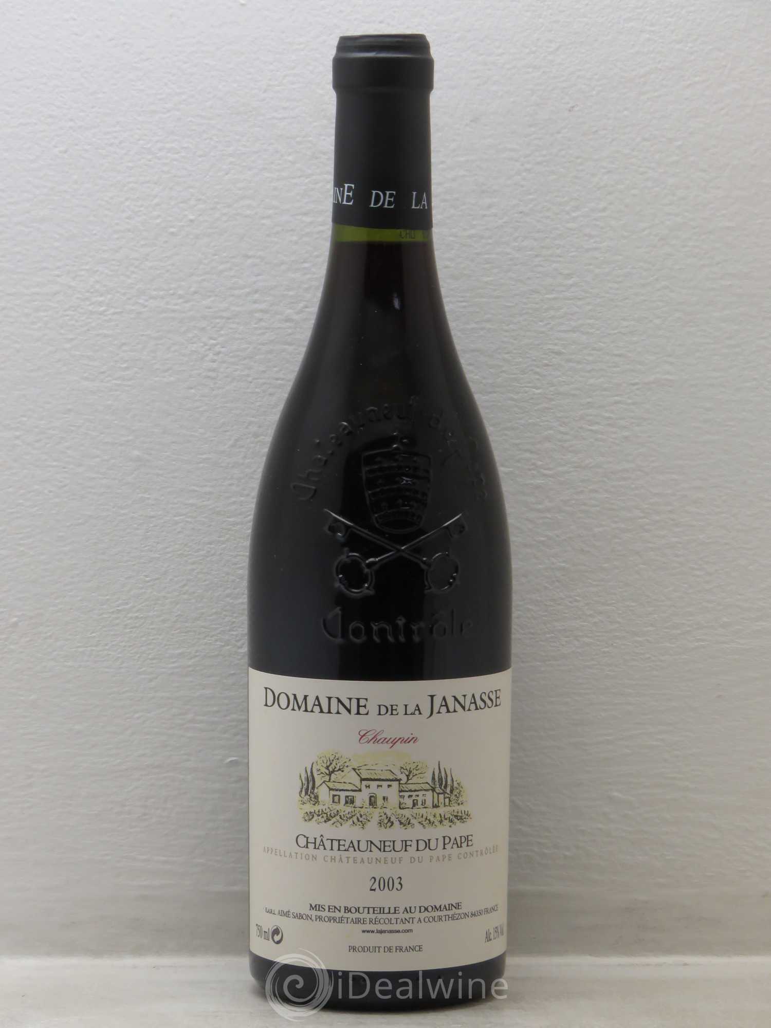 Châteauneuf-du-Pape Cuvée Chaupin La Janasse (Domaine de) 2003 - Lot de 1 bouteille - 0