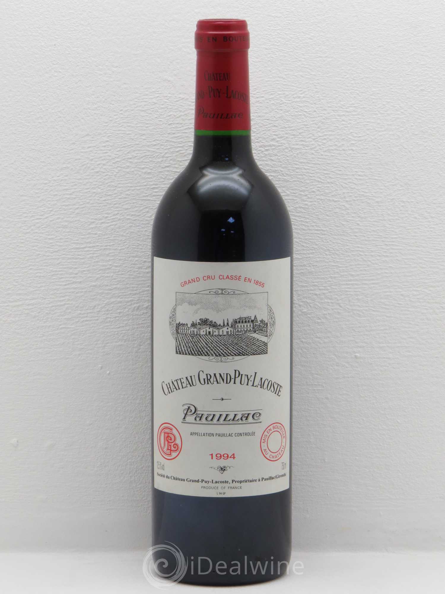 Château Grand Puy Lacoste 5ème Grand Cru Classé 1994 - Lot de 1 bouteille - 0