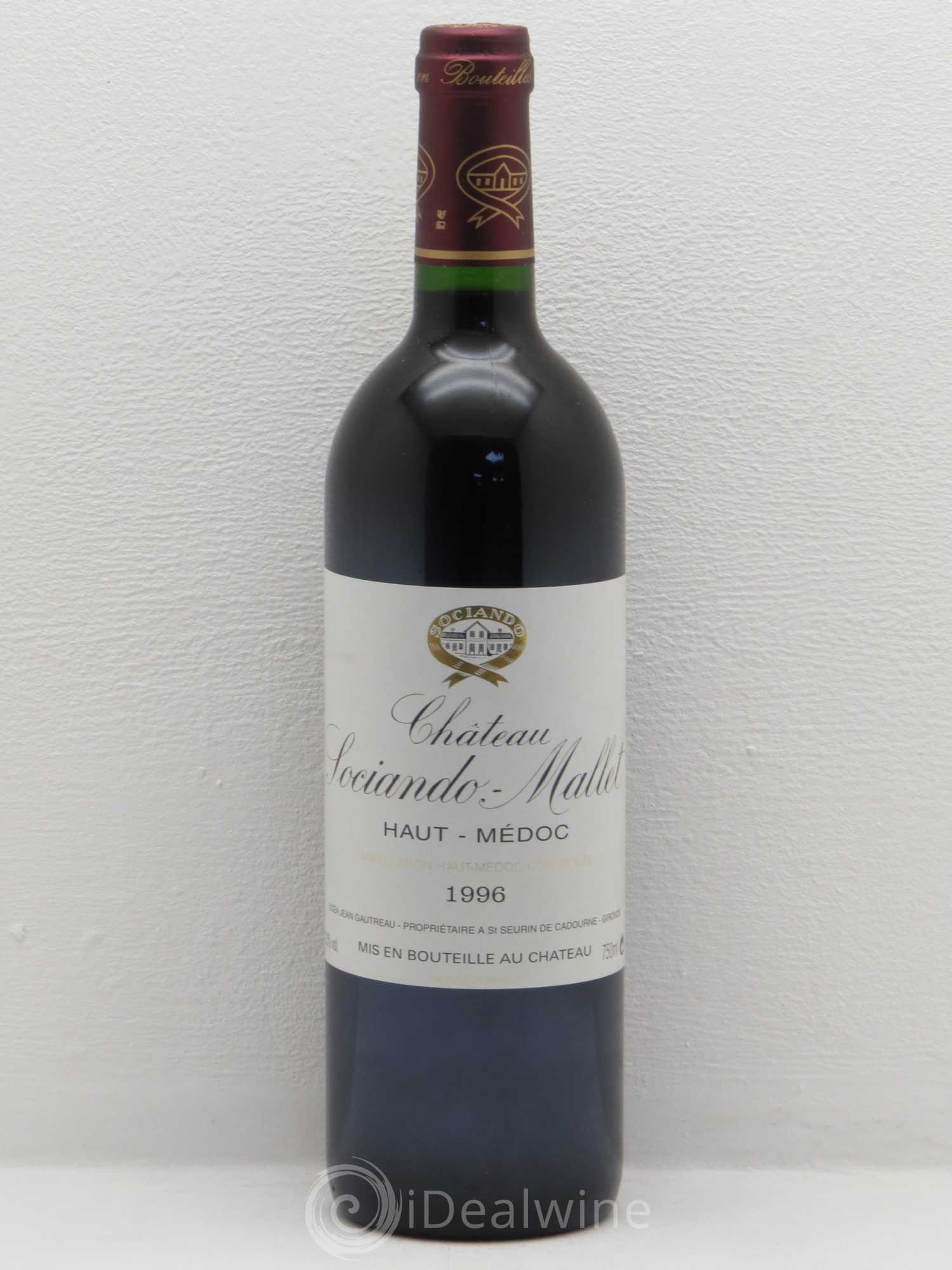 Château Sociando Mallet 1996 - Lot de 1 bouteille - 0