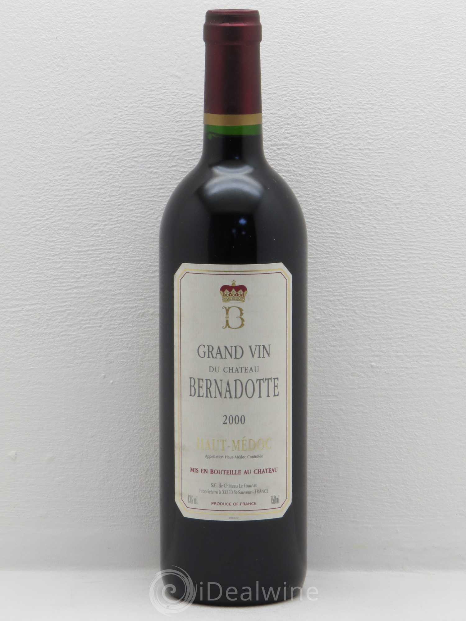 Château Bernadotte 2000 - Lot de 1 bouteille - 0