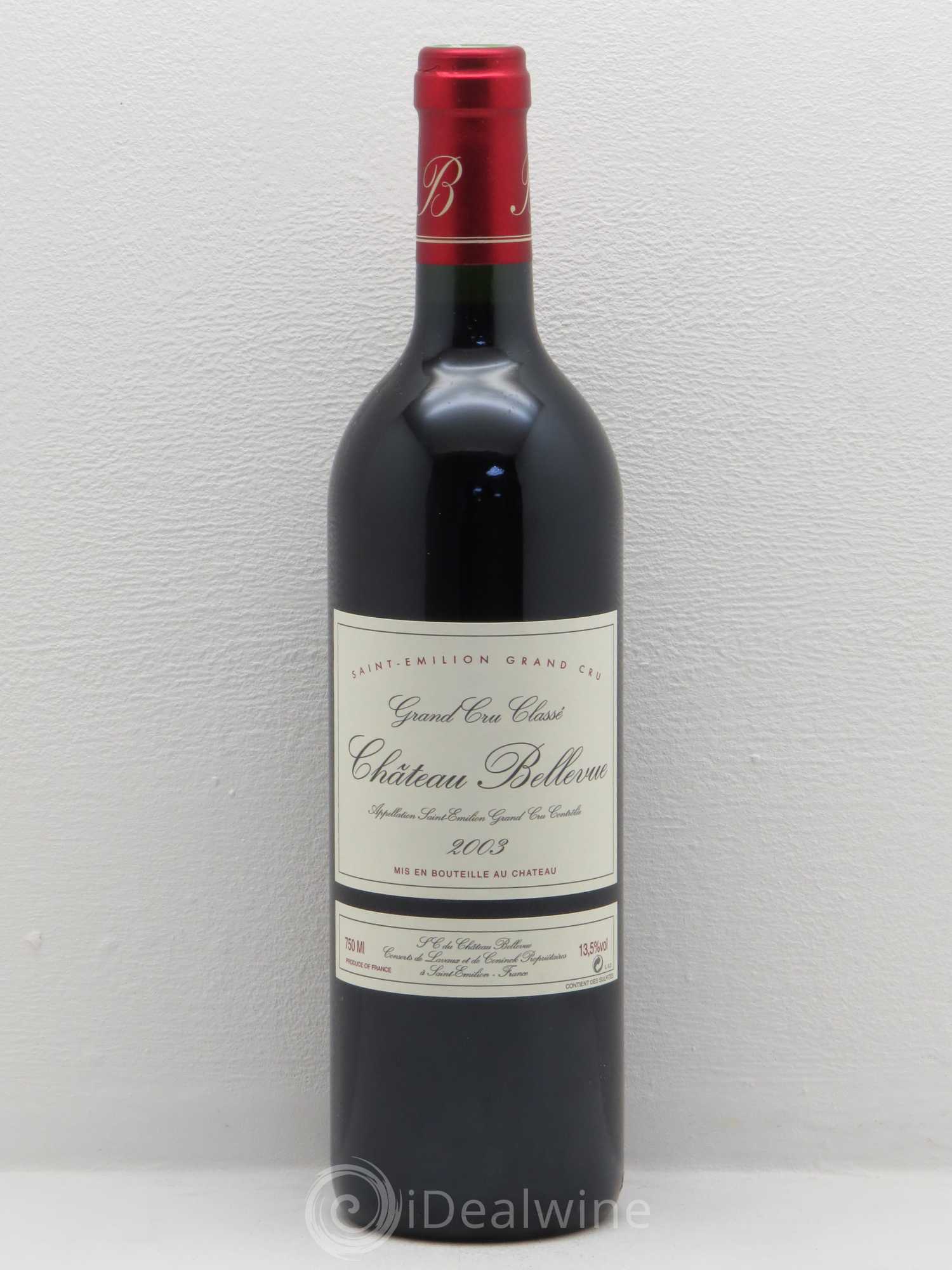 Château Bellevue Grand Cru Classé 2003 - Lot de 1 bouteille - 0