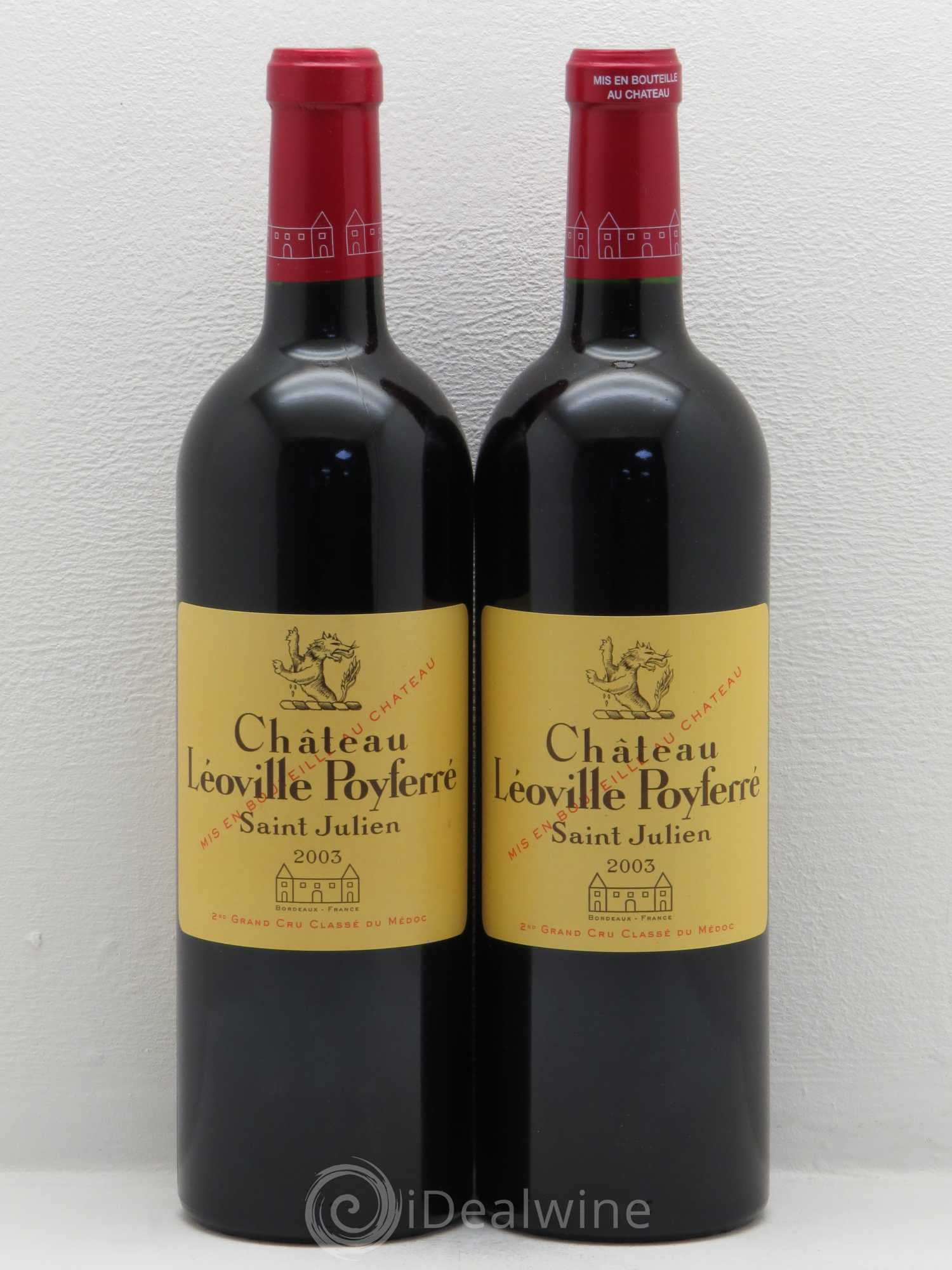 Château Léoville Poyferré 2ème Grand Cru Classé 2003 - Lot de 2 bouteilles - 0
