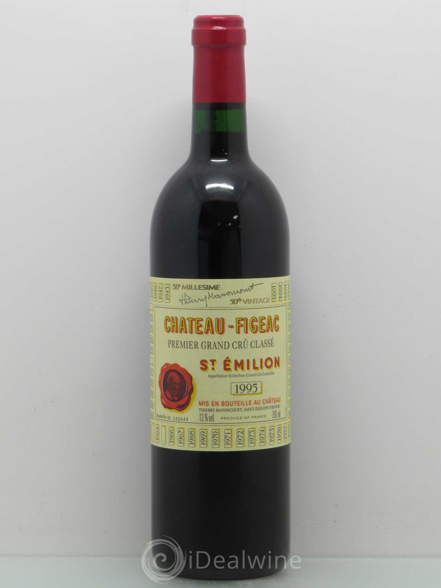 Château Figeac 1er Grand Cru Classé A 1995 - Lot de 1 bouteille - 0