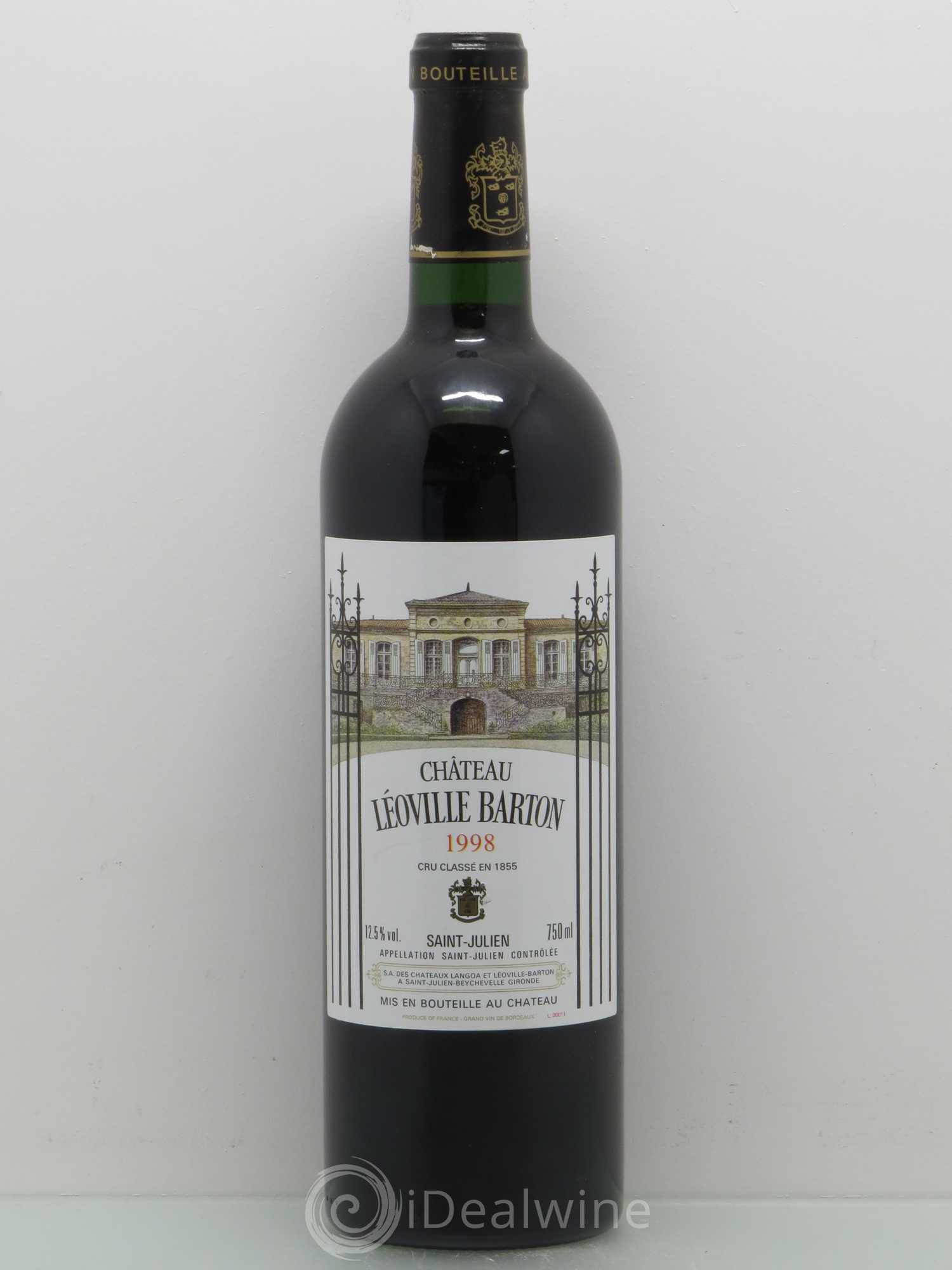 Château Léoville Barton 2ème Grand Cru Classé 1998 - Lot de 1 bouteille - 0