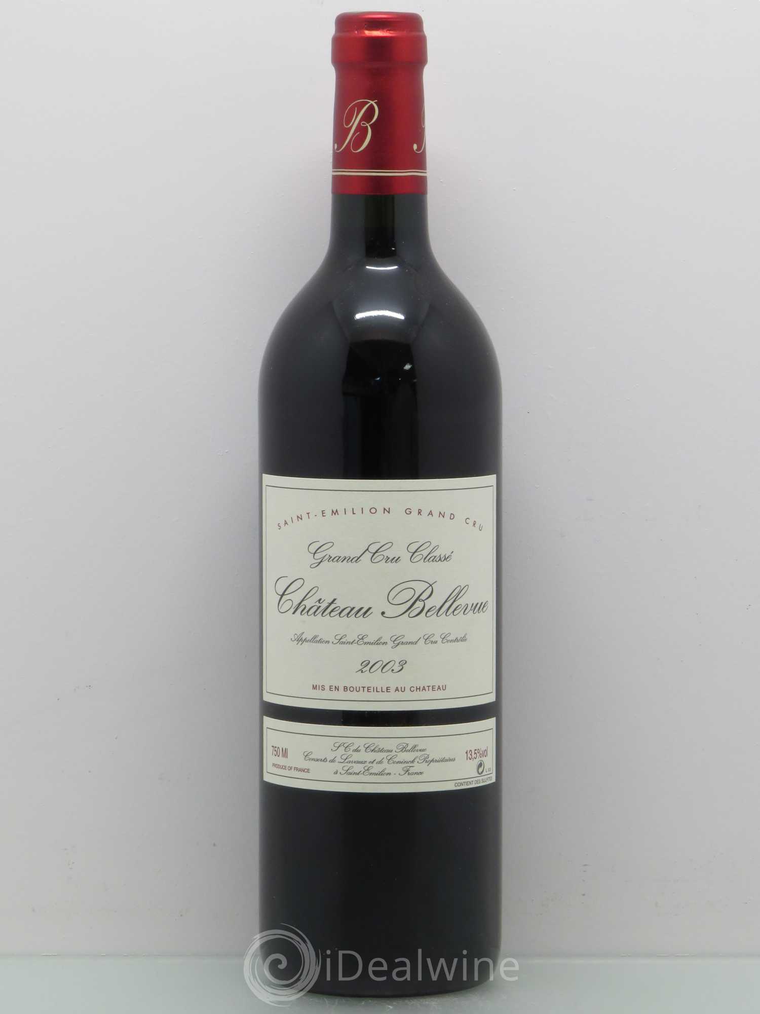 Château Bellevue Grand Cru Classé 2003 - Lot de 1 bouteille - 0
