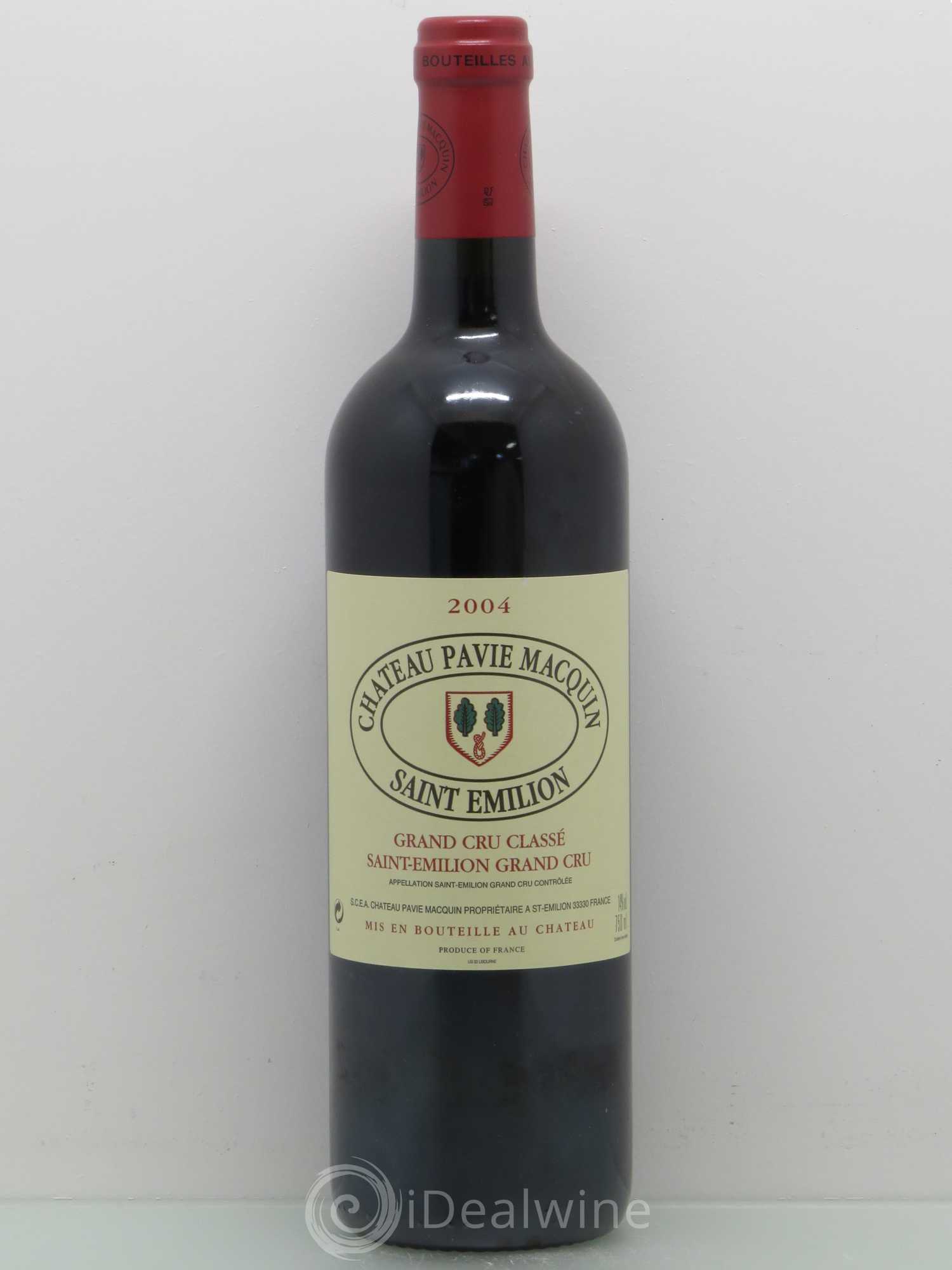 Château Pavie Macquin 1er Grand Cru Classé B 2004 - Lot de 1 bouteille - 0