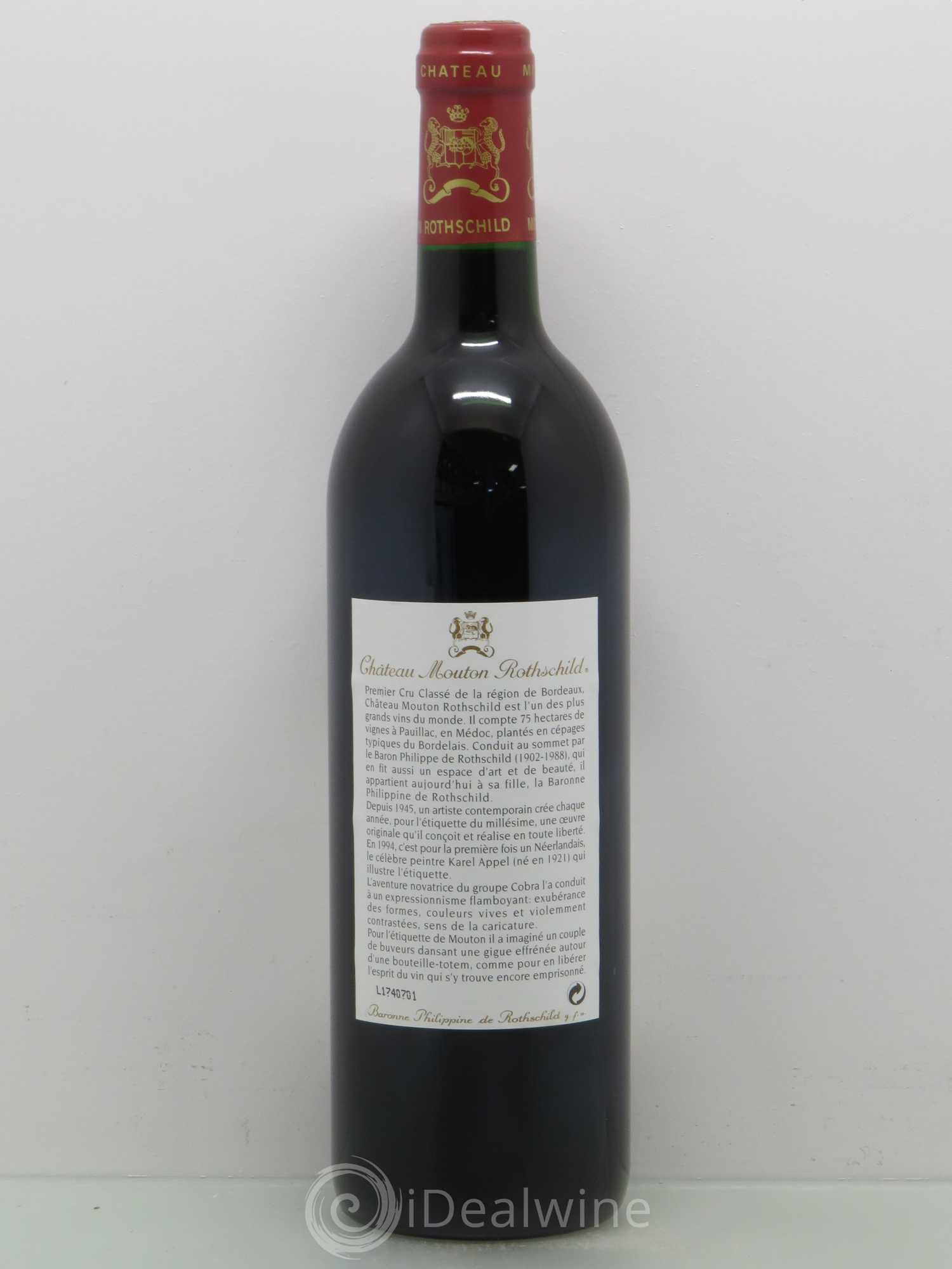 Château Mouton Rothschild 1er Grand Cru Classé 1994 - Lot de 1 bouteille - 1