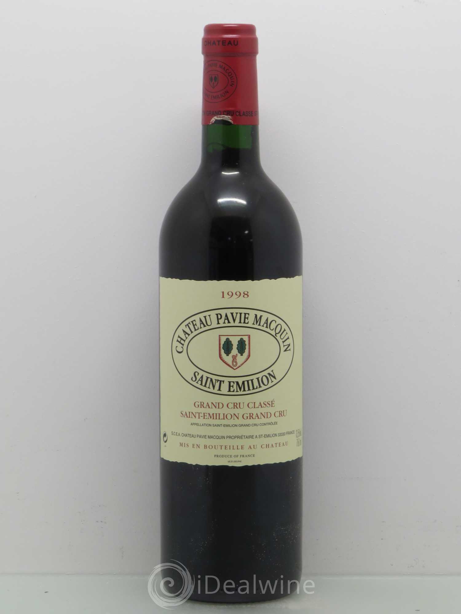 Château Pavie Macquin 1er Grand Cru Classé B 1998 - Lot de 1 bouteille - 0