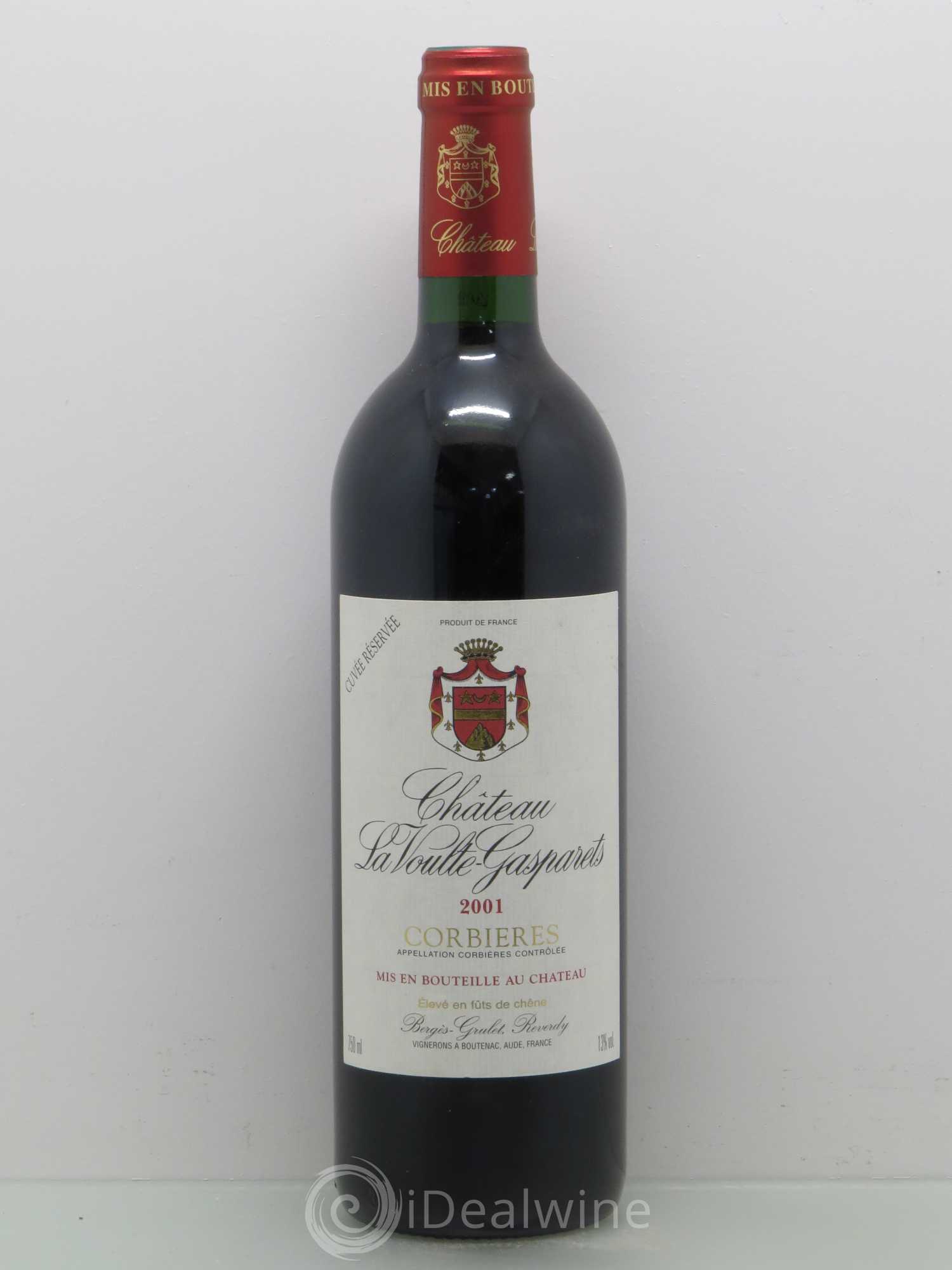 Corbières Château La Voulte-Gasparets Réservée Patrick Reverdy 2001 - Lot de 1 bouteille - 0