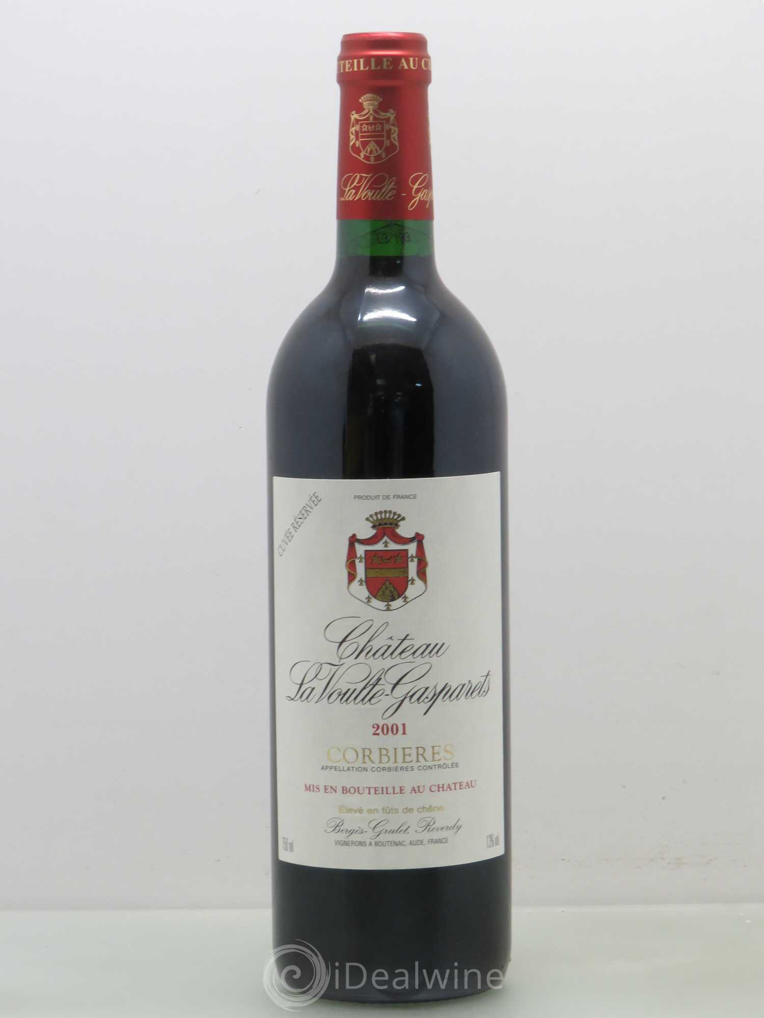 Corbières Château La Voulte-Gasparets Réservée Patrick Reverdy 2001 - Lot de 1 bouteille - 0