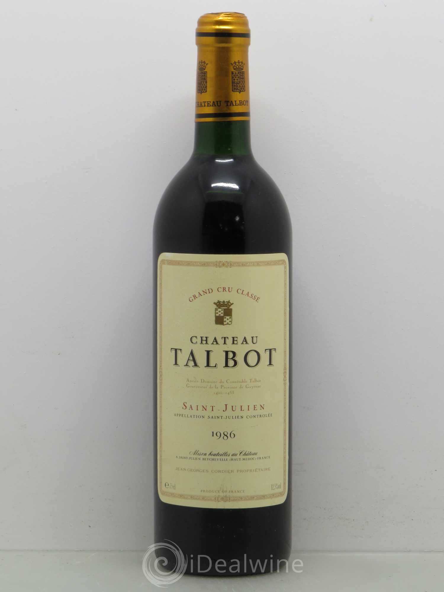 Château Talbot 4ème Grand Cru Classé 1986 - Lot de 1 bouteille - 0