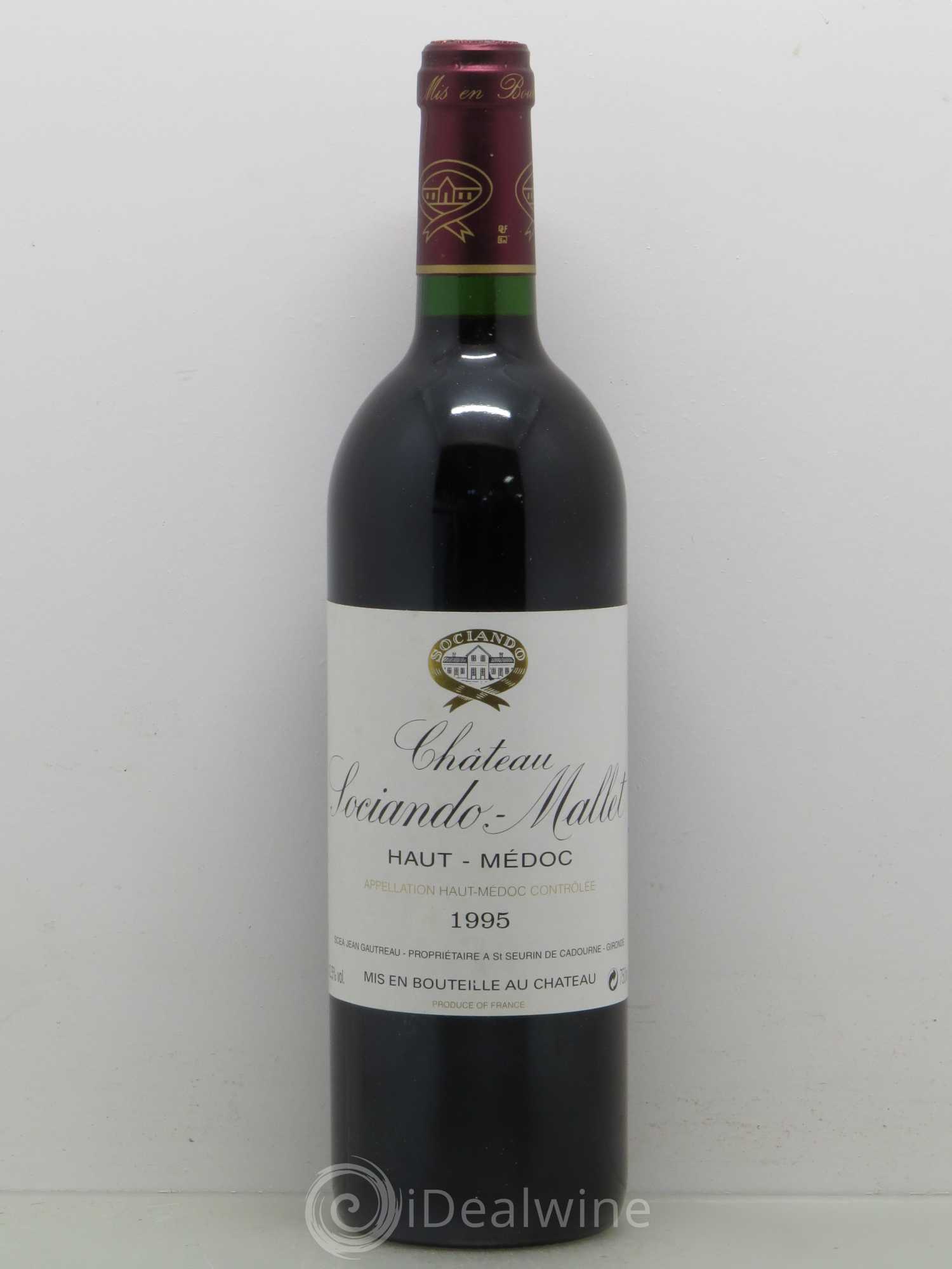 Château Sociando Mallet 1995 - Lot de 1 bouteille - 0