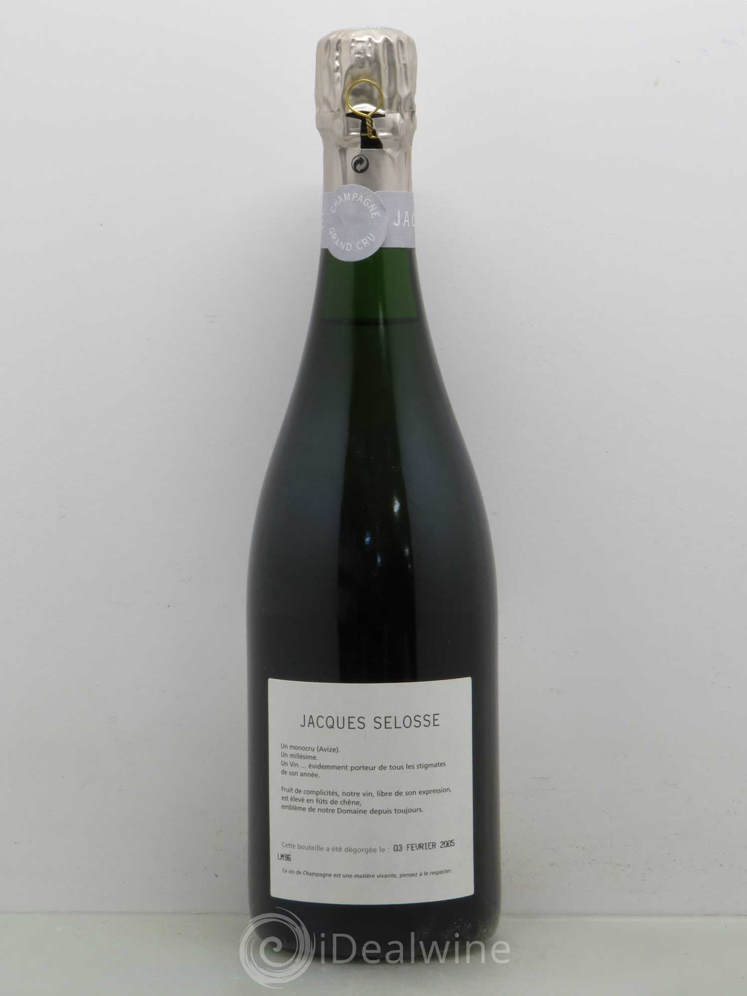 Blanc de Blancs Grand Cru Extra-Brut Jacques Selosse Grand Cru 1996 - Lot de 1 bouteille - 1