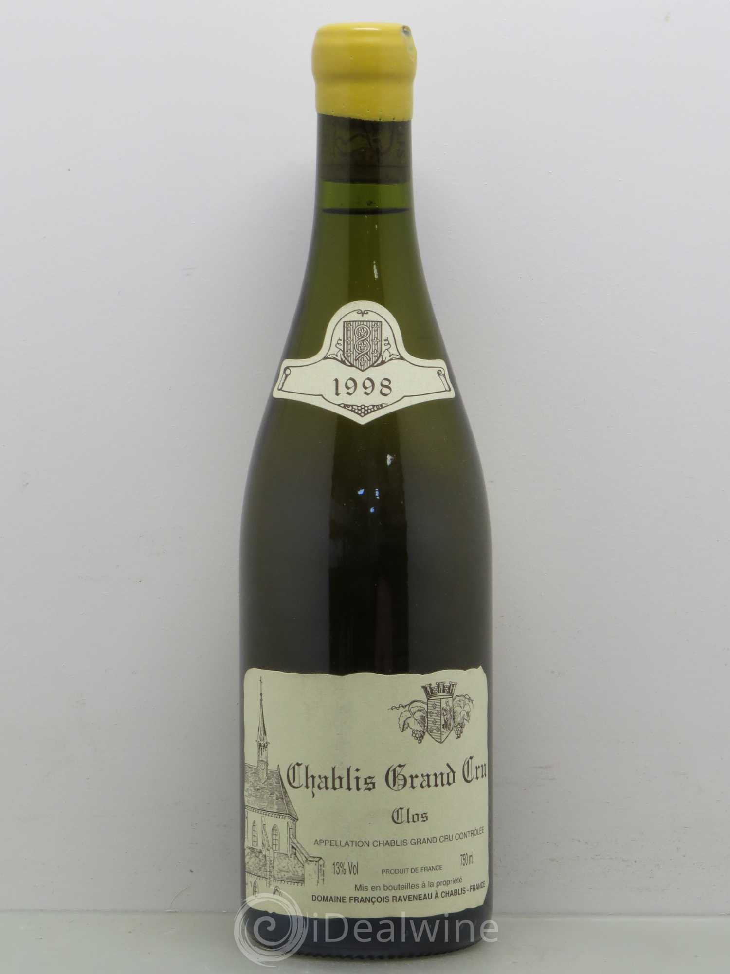 Chablis Grand Cru Clos Raveneau (Domaine) 1998 - Lot de 1 bouteille - 0