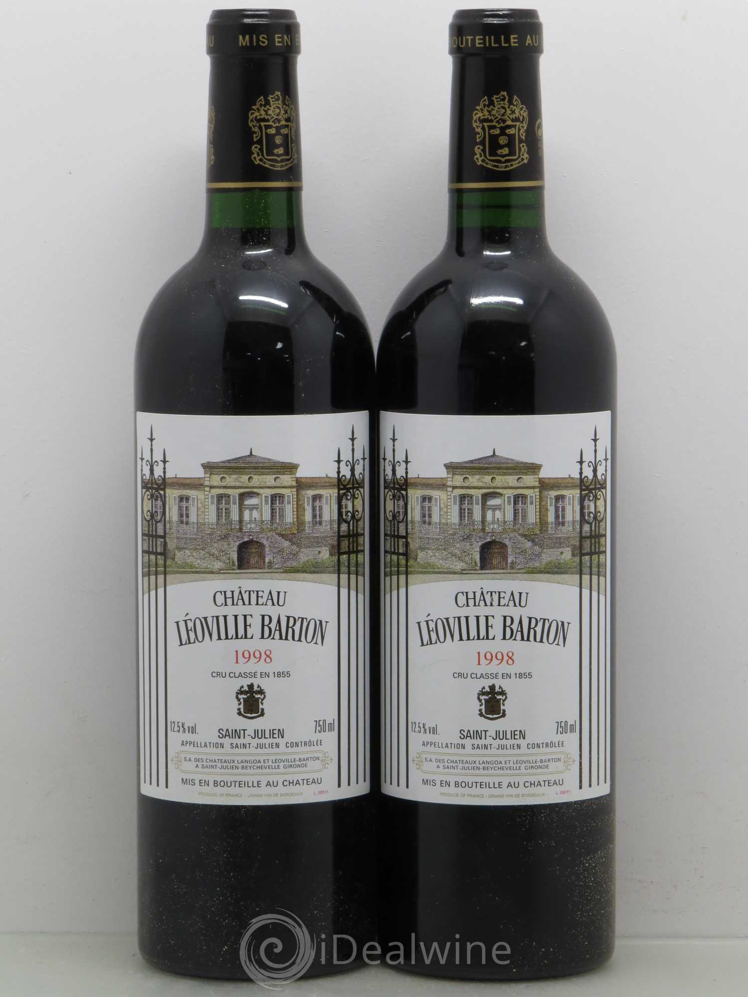 Château Léoville Barton 2ème Grand Cru Classé 1998 - Lot de 2 bouteilles - 0