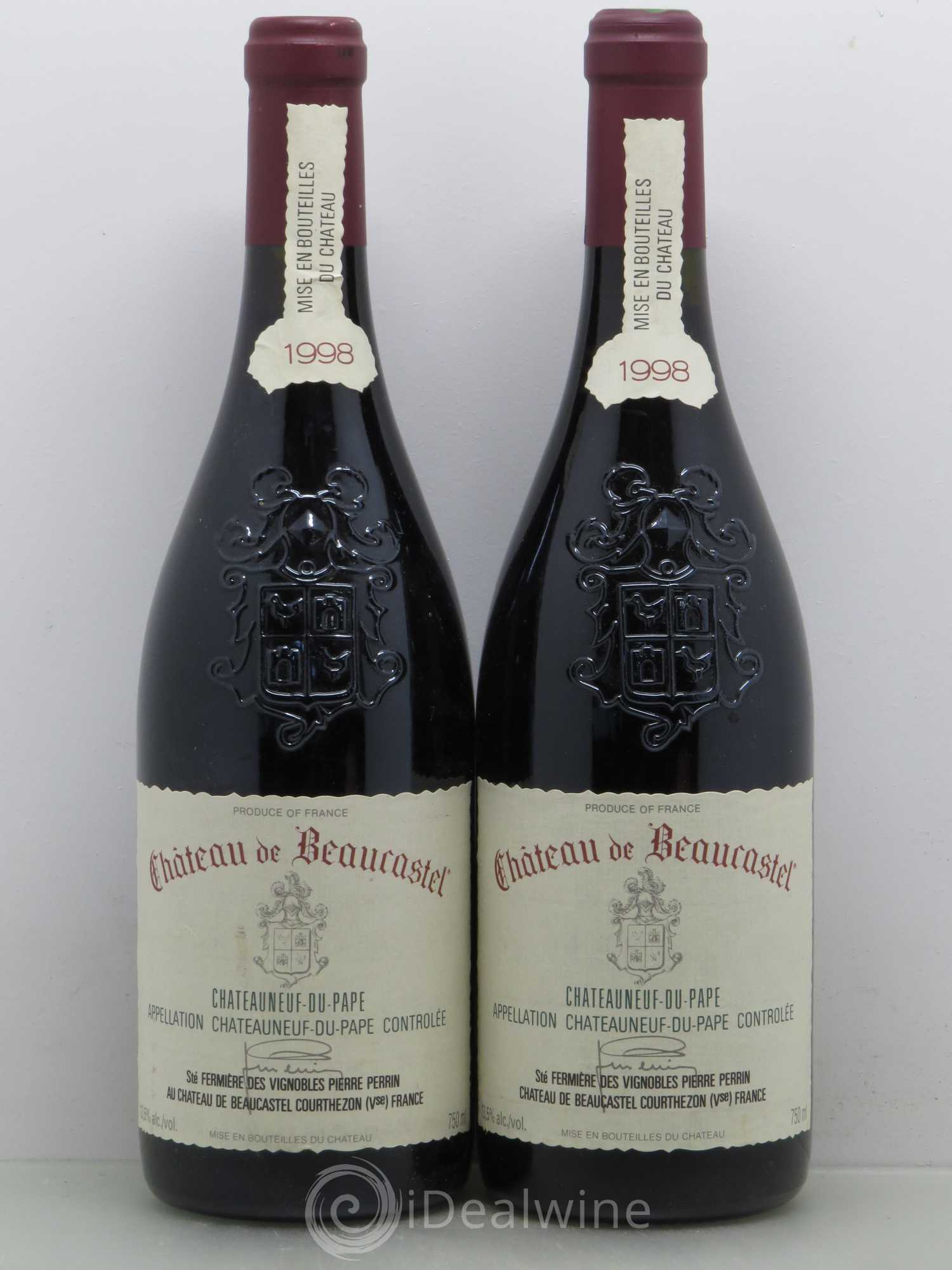 Châteauneuf-du-Pape Château de Beaucastel Famille Perrin 1998 - Lot de 2 bouteilles - 0