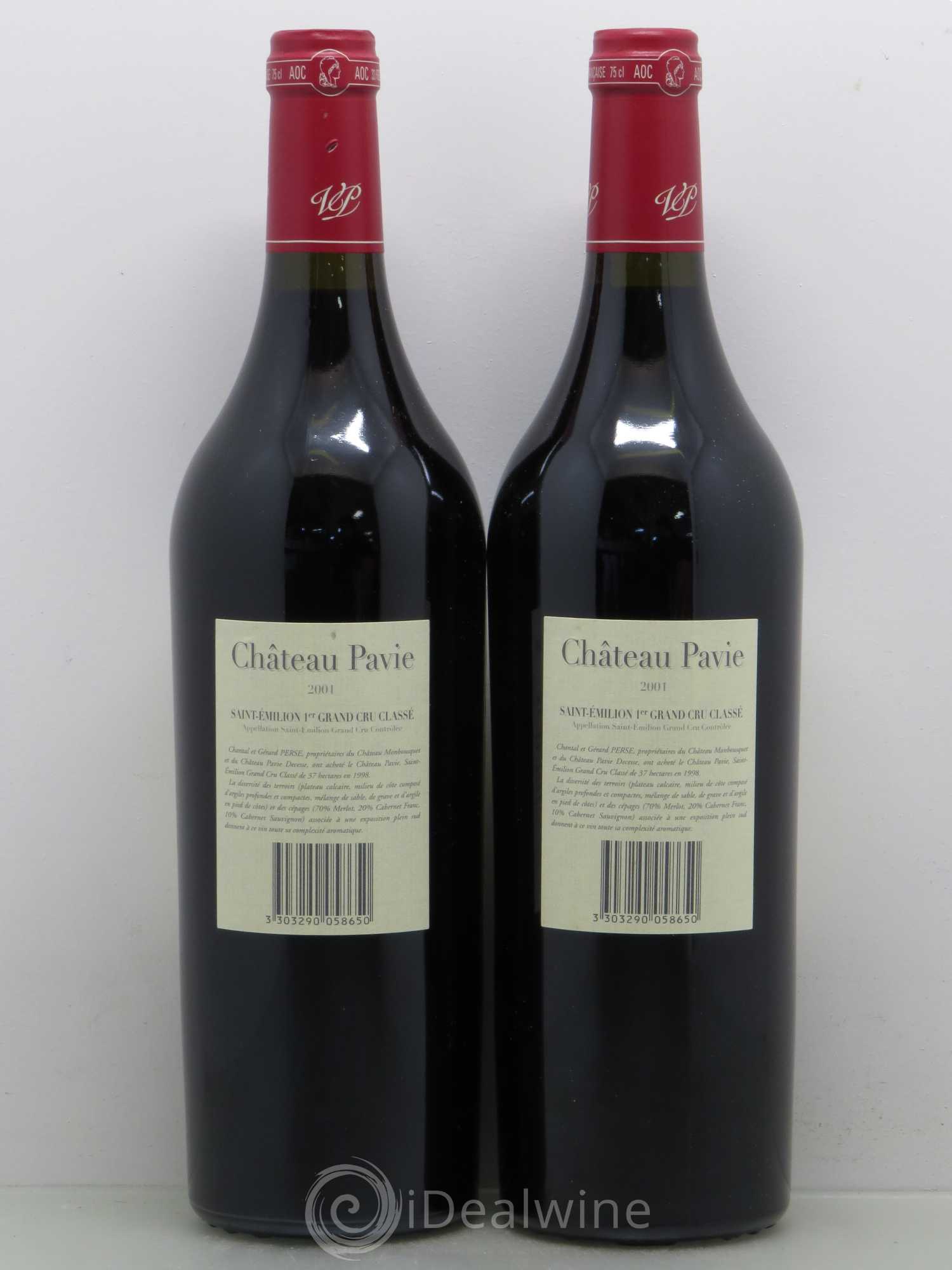 Château Pavie 1er Grand Cru Classé A 2001 - Lot de 2 bouteilles - 1