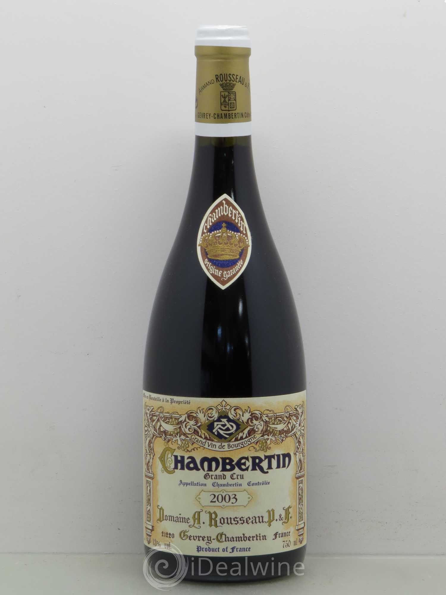 Chambertin Grand Cru Armand Rousseau (Domaine) 2003 - Lot de 1 bouteille - 0