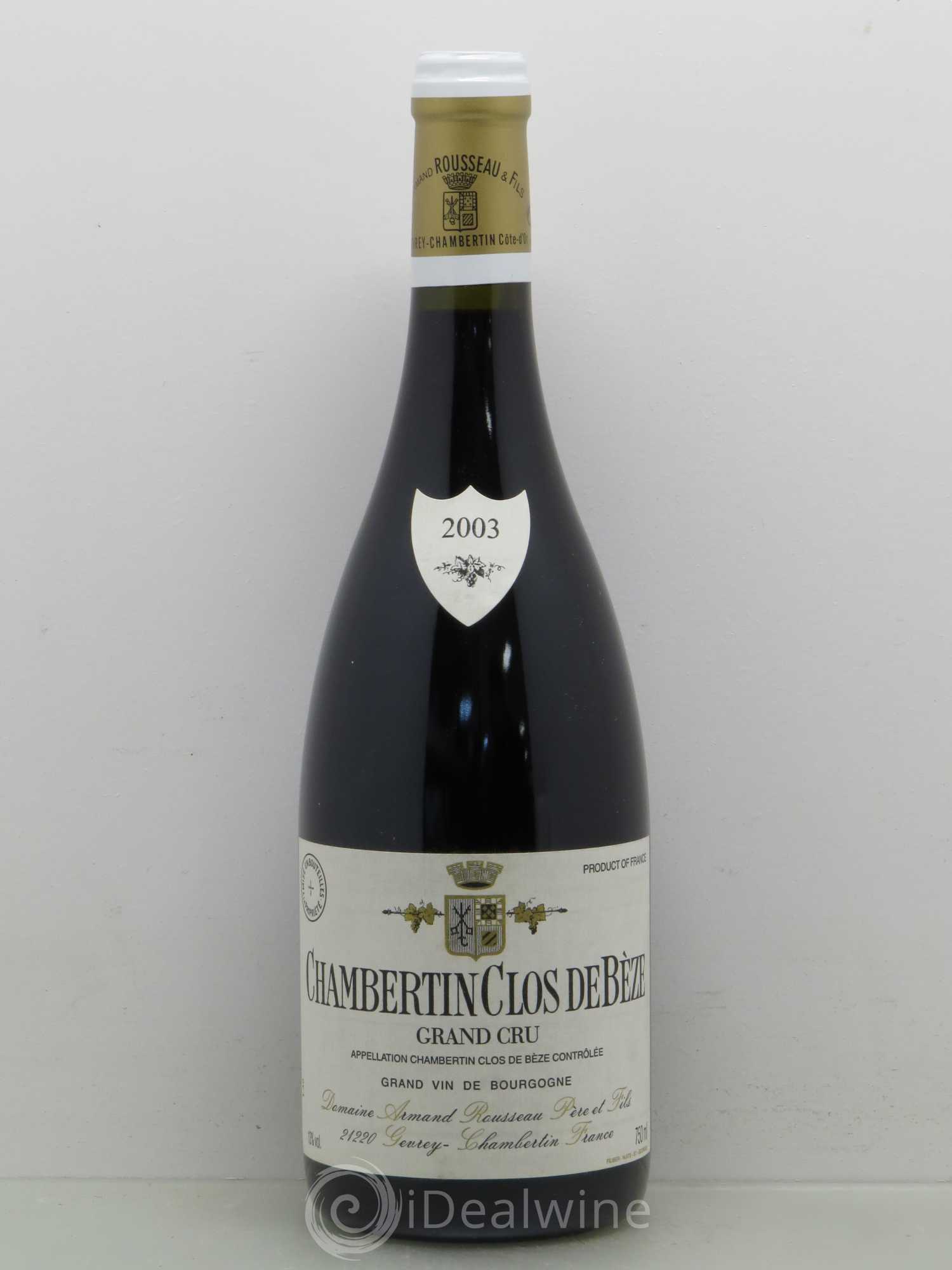 Chambertin Clos de Bèze Grand Cru Armand Rousseau (Domaine) 2003 - Lot de 1 bouteille - 0