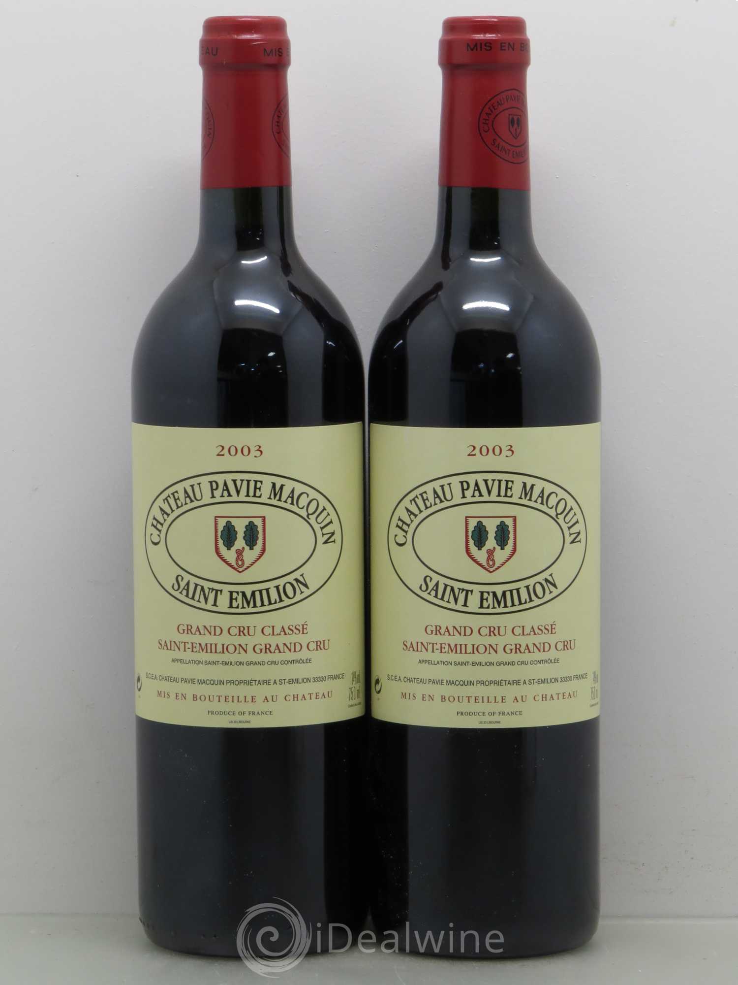 Château Pavie Macquin 1er Grand Cru Classé B 2003 - Lot de 2 bouteilles - 0